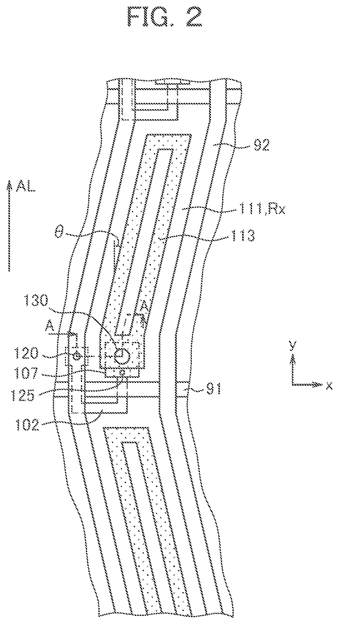 Patent US11774811 Figure 2 – Display device having through holes without overhang in cross section