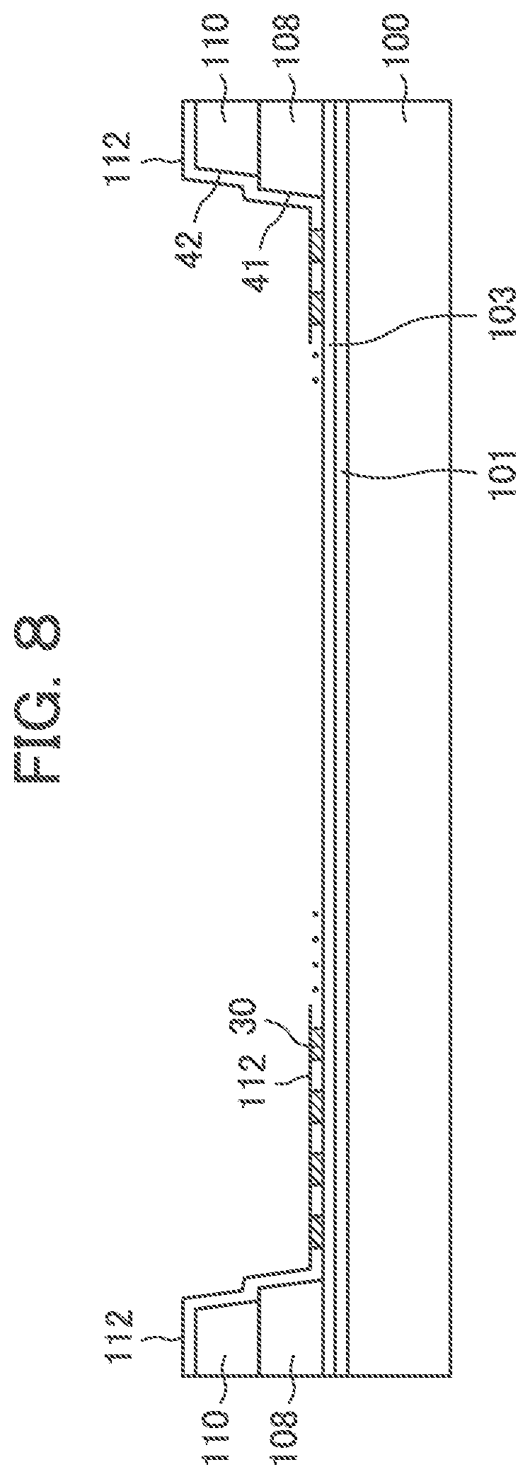 Patent US11774811 Figure 7 – Display device having through holes without overhang in cross section
