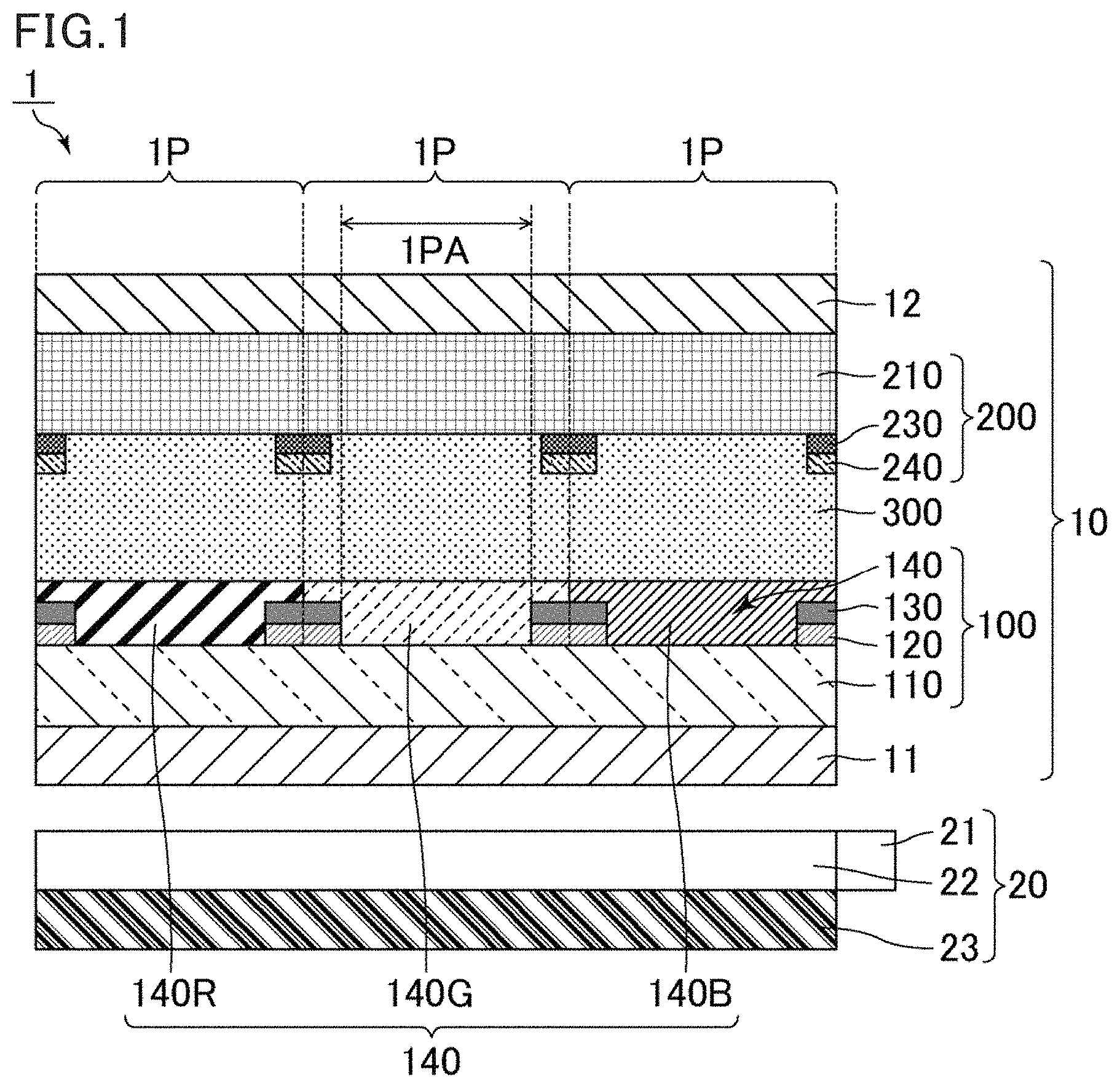 Patent US11774813 Figure 1 – Liquid crystal display device and method of producing liquid crystal display device
