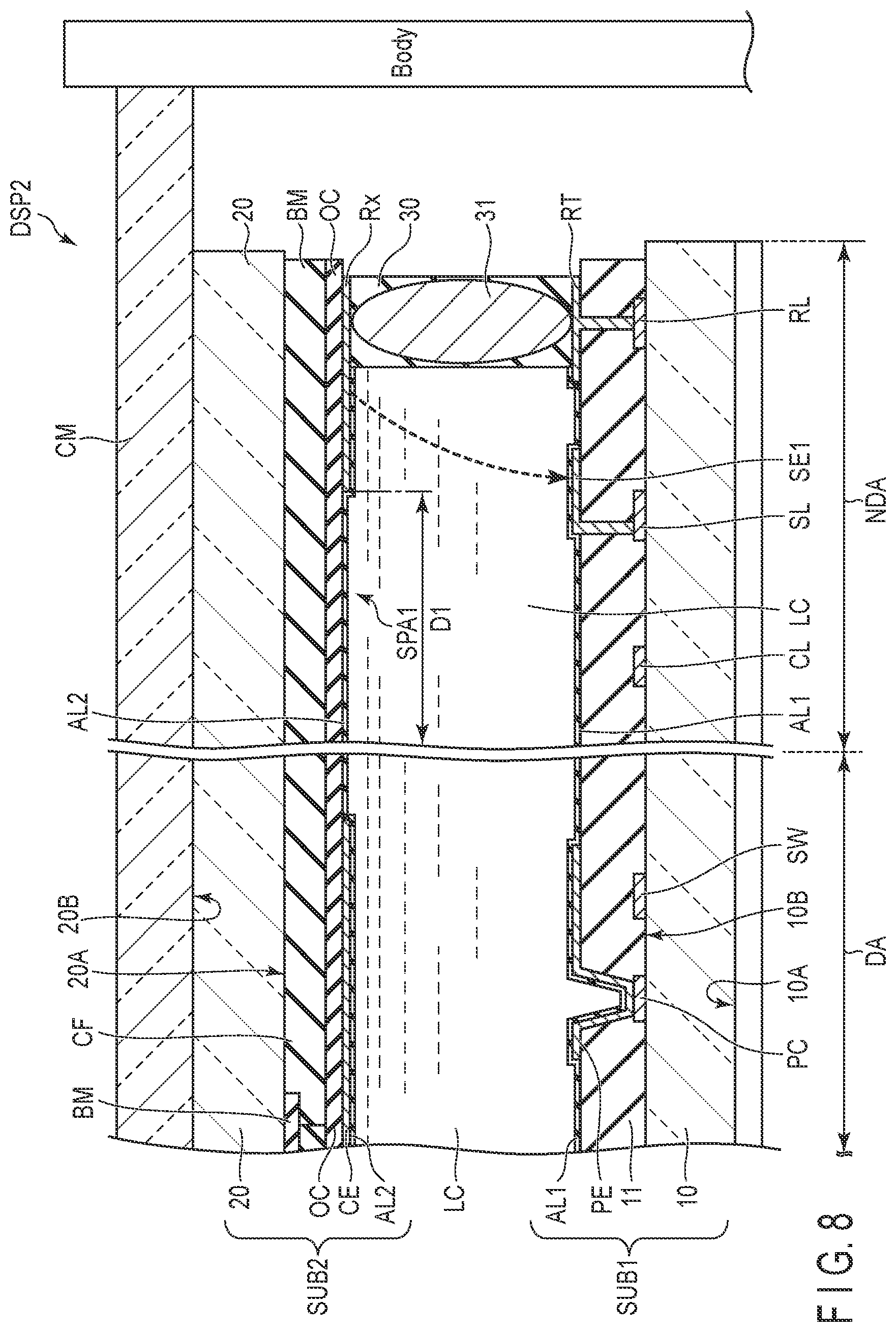 Patent US11774814 Figure 8 – Display device and watch