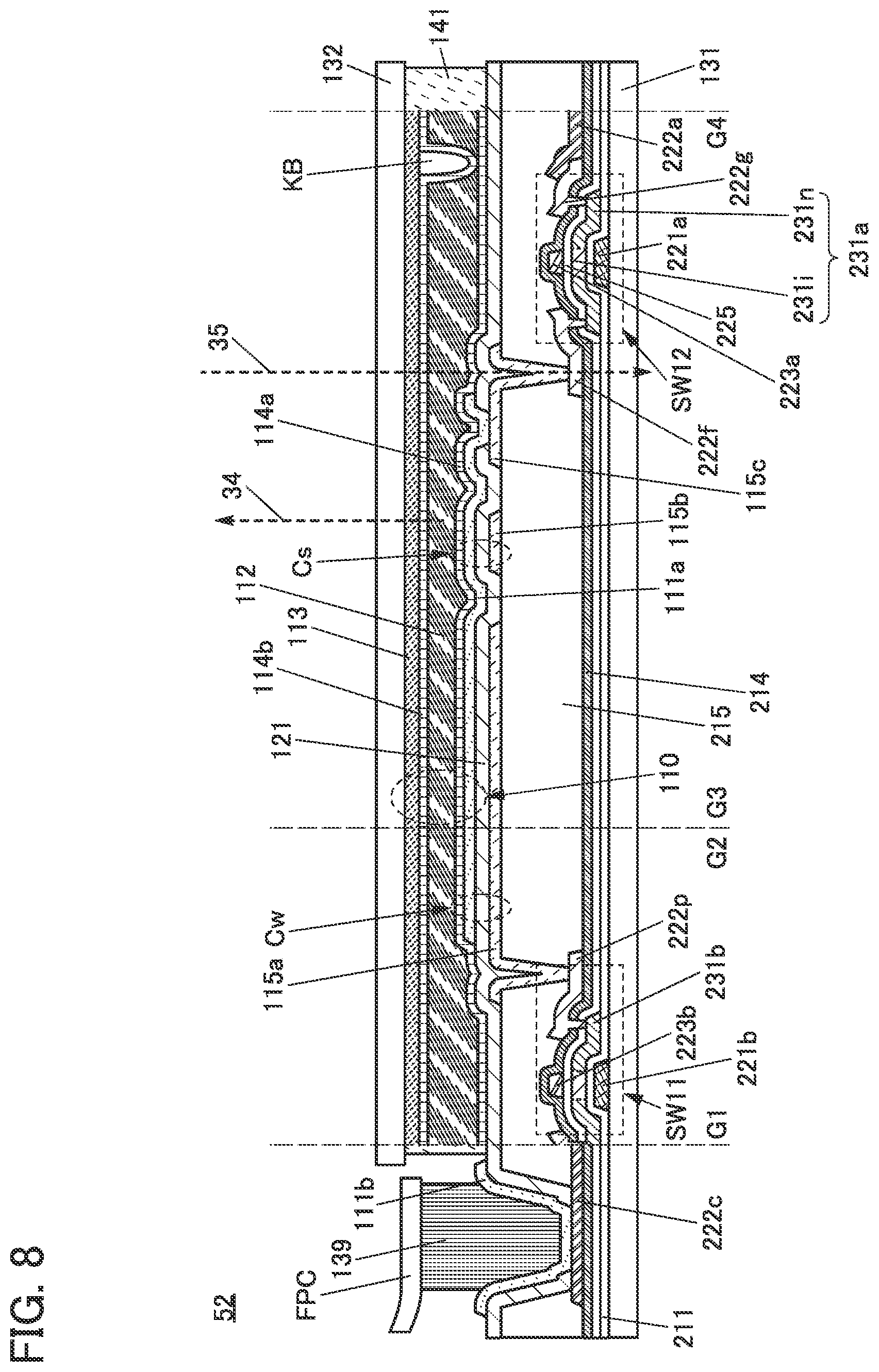 Patent US11774816 Figure 8 – Display device, display module, and electronic device