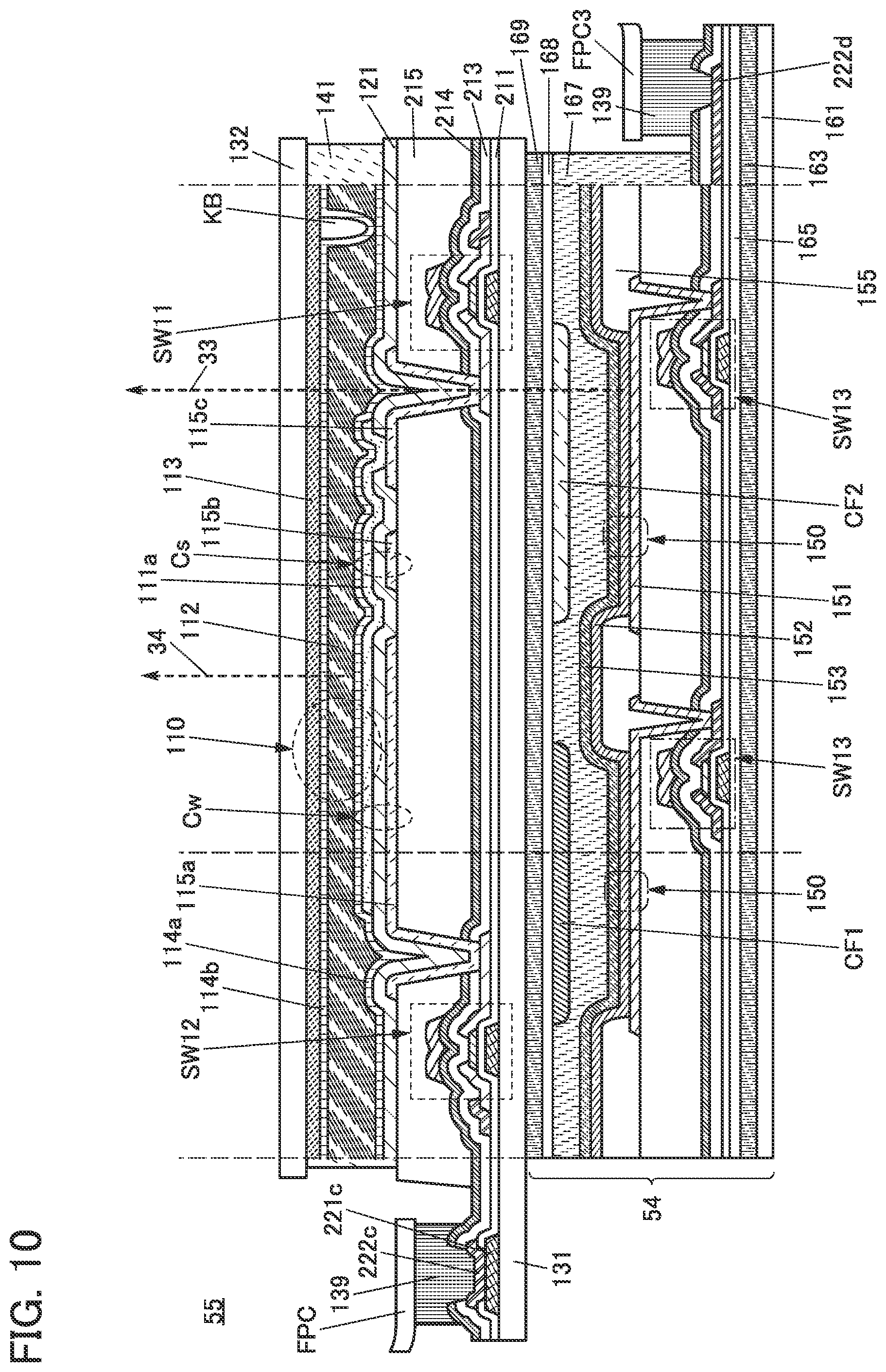 Patent US11774816 Figure 10 – Display device, display module, and electronic device