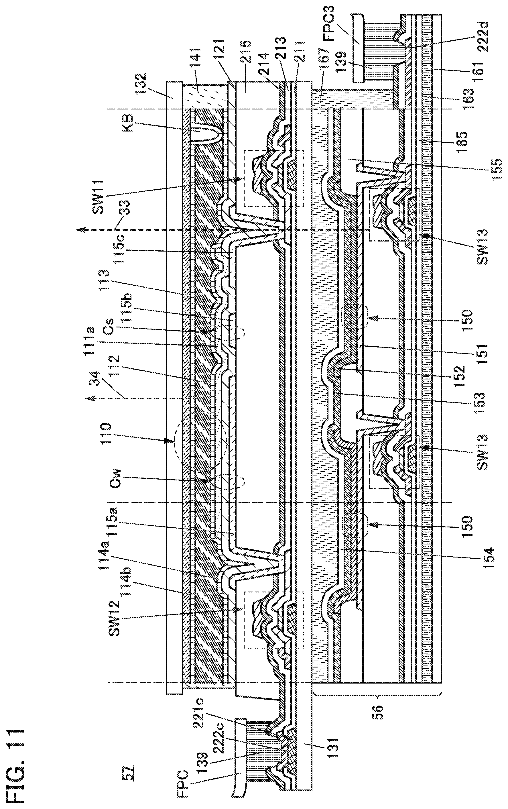 Patent US11774816 Figure 11 – Display device, display module, and electronic device