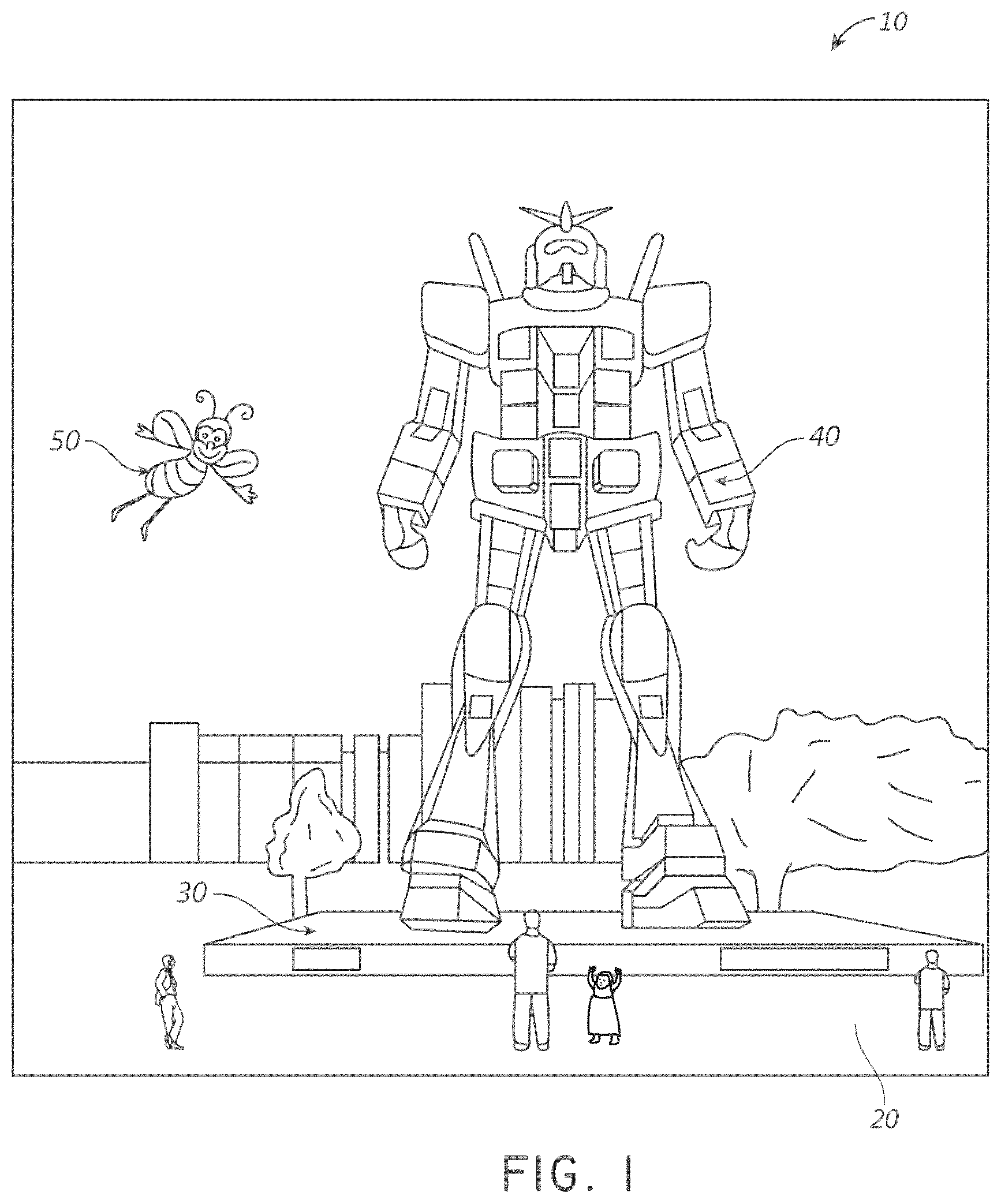 Patent US11774823 Figure 1 – Display system with variable power reflector