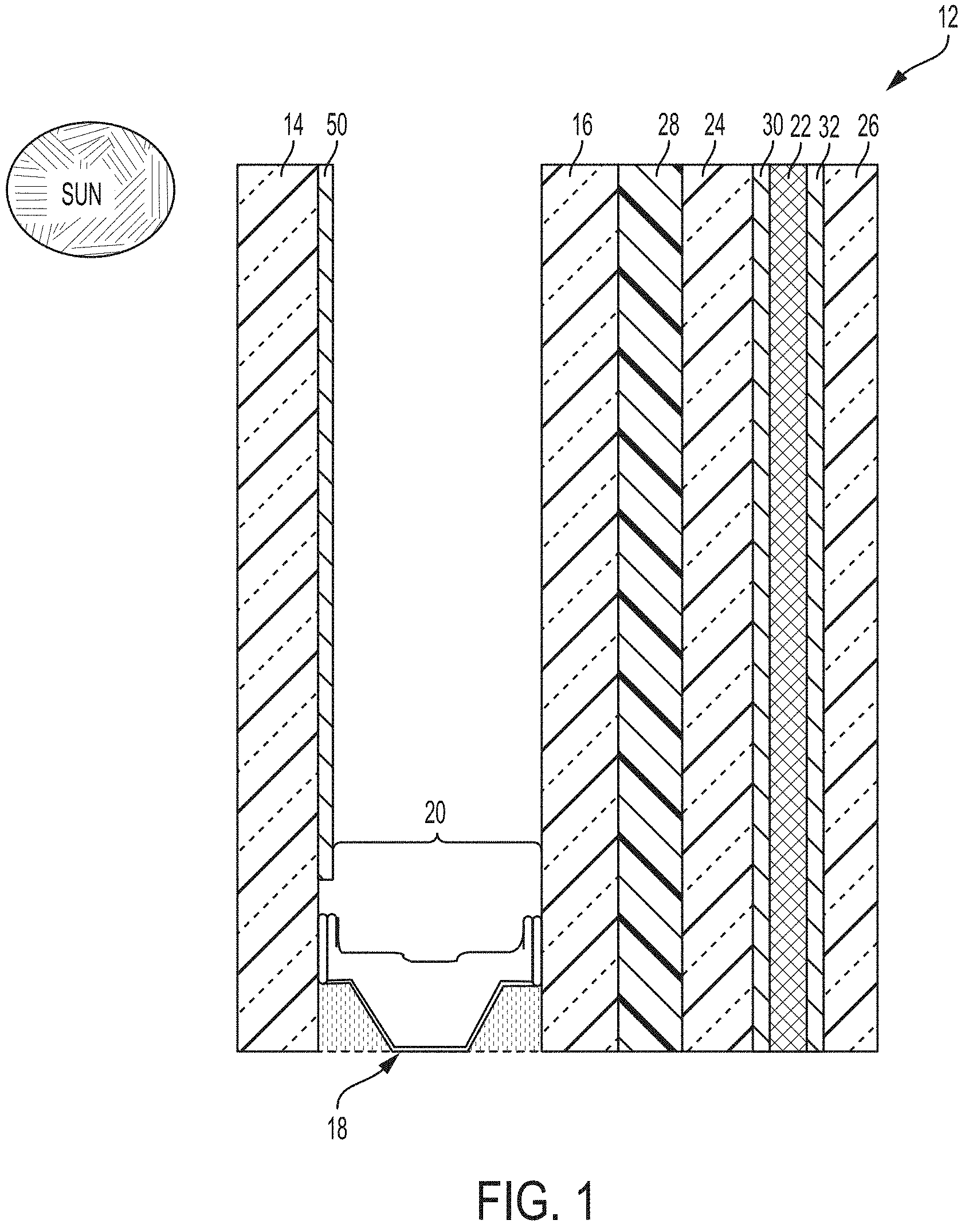 Patent US11774825 Figure 1 – High performance privacy glazing structures