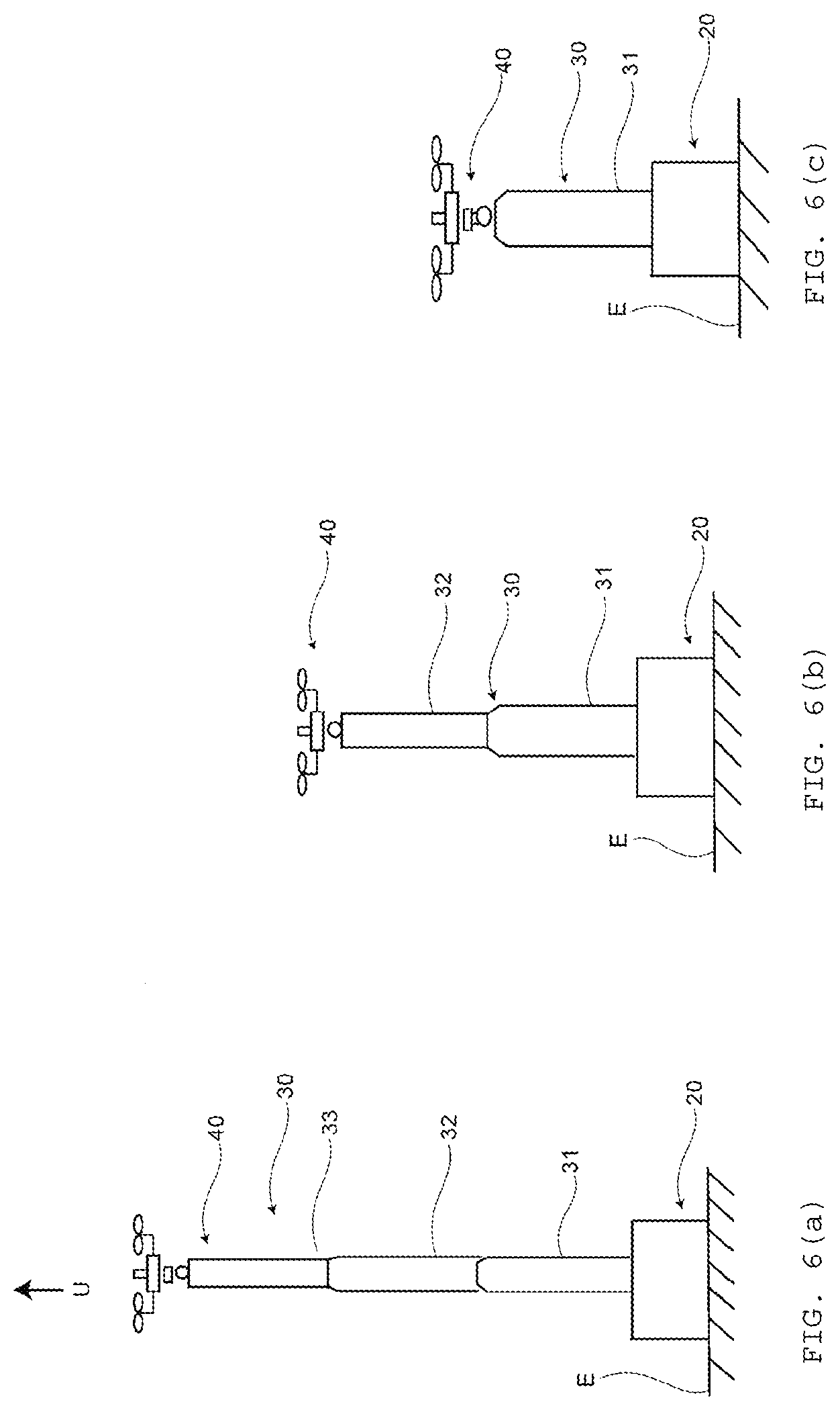 Patent US11774832 Figure 6 – High-place observation device including an extendable rod-shaped body and a detachable rotorcraft