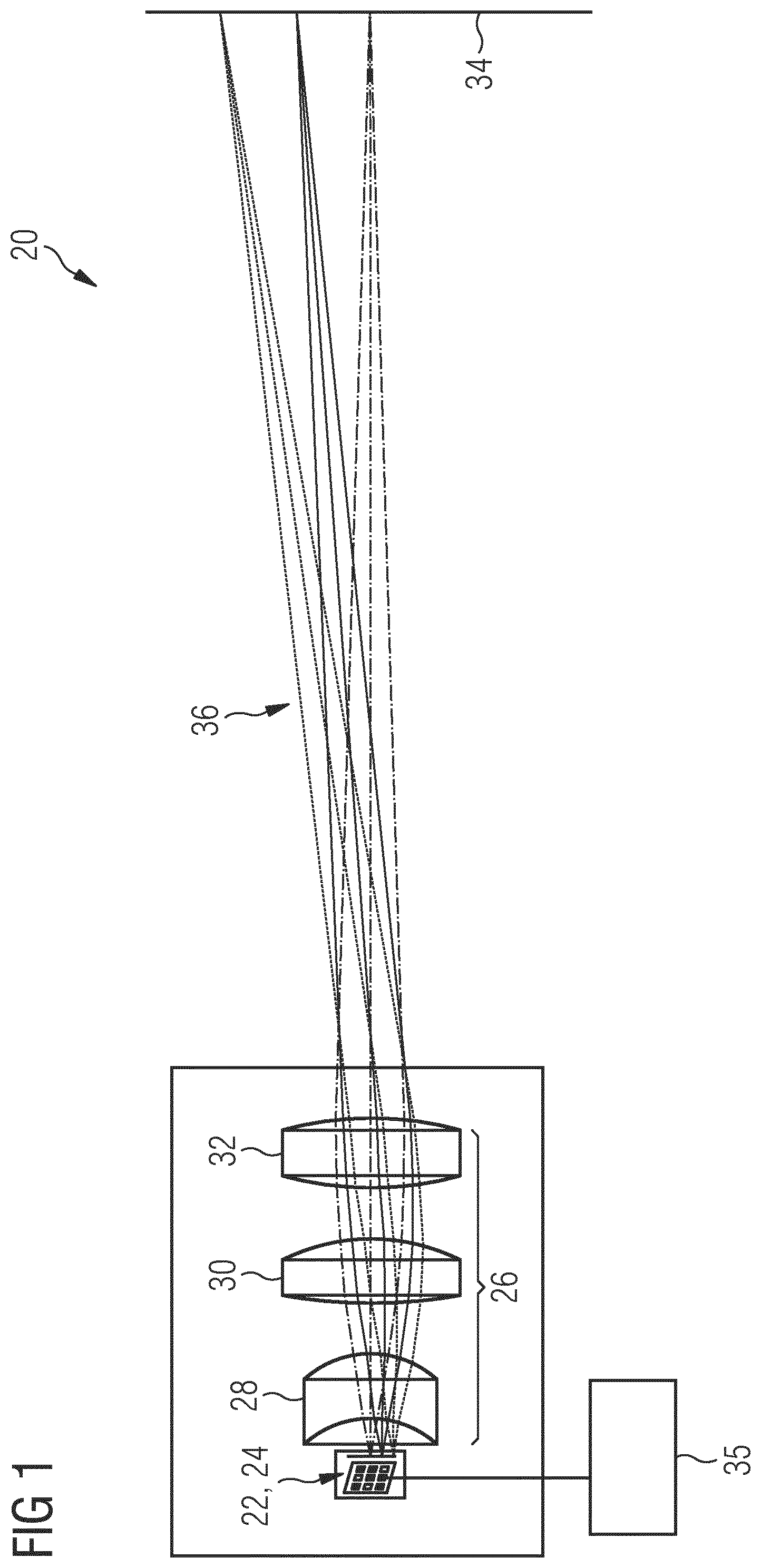 Patent US11774837 Figure 1 – Image displaying device and method for displaying an image on a screen