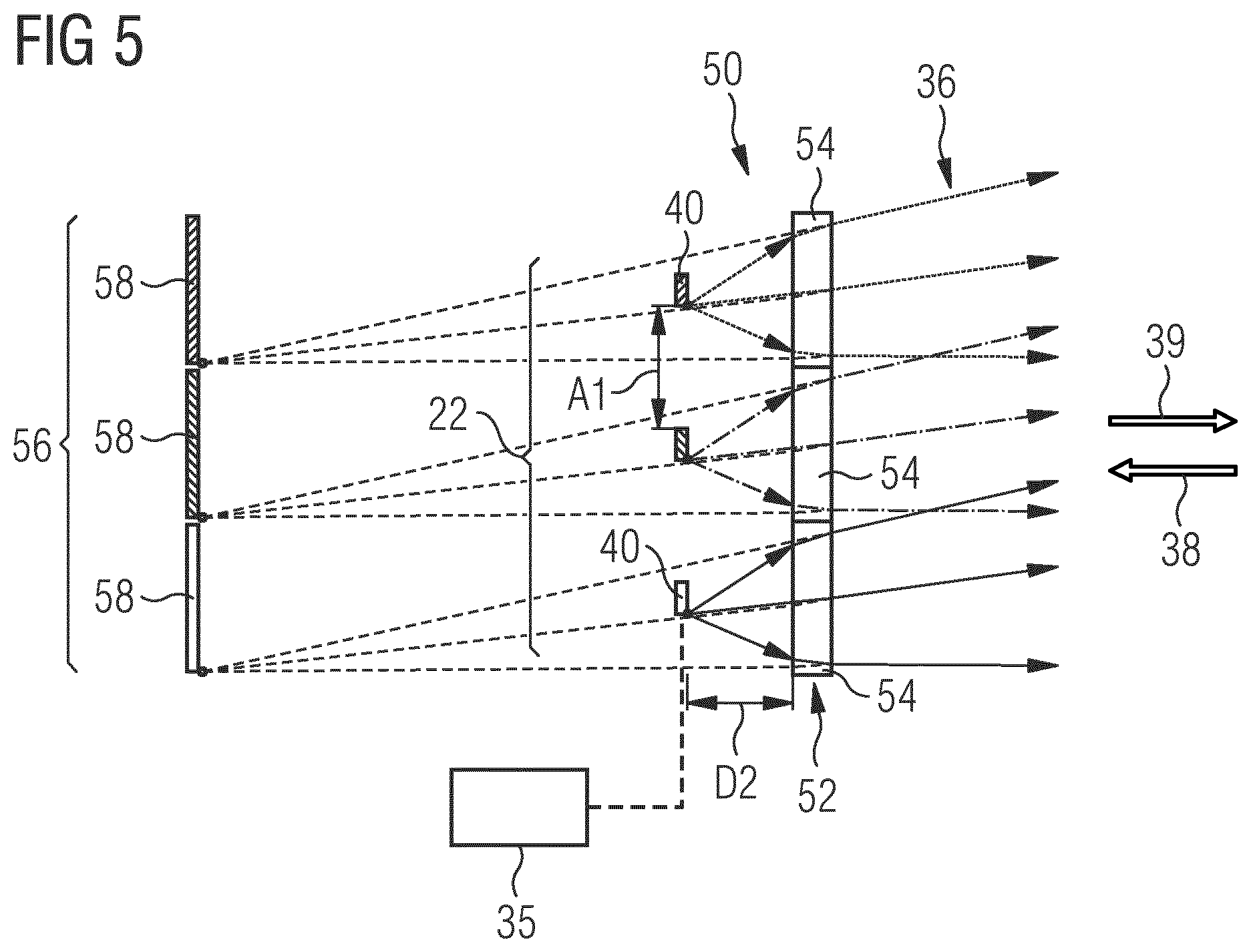 Patent US11774837 Figure 3 – Image displaying device and method for displaying an image on a screen