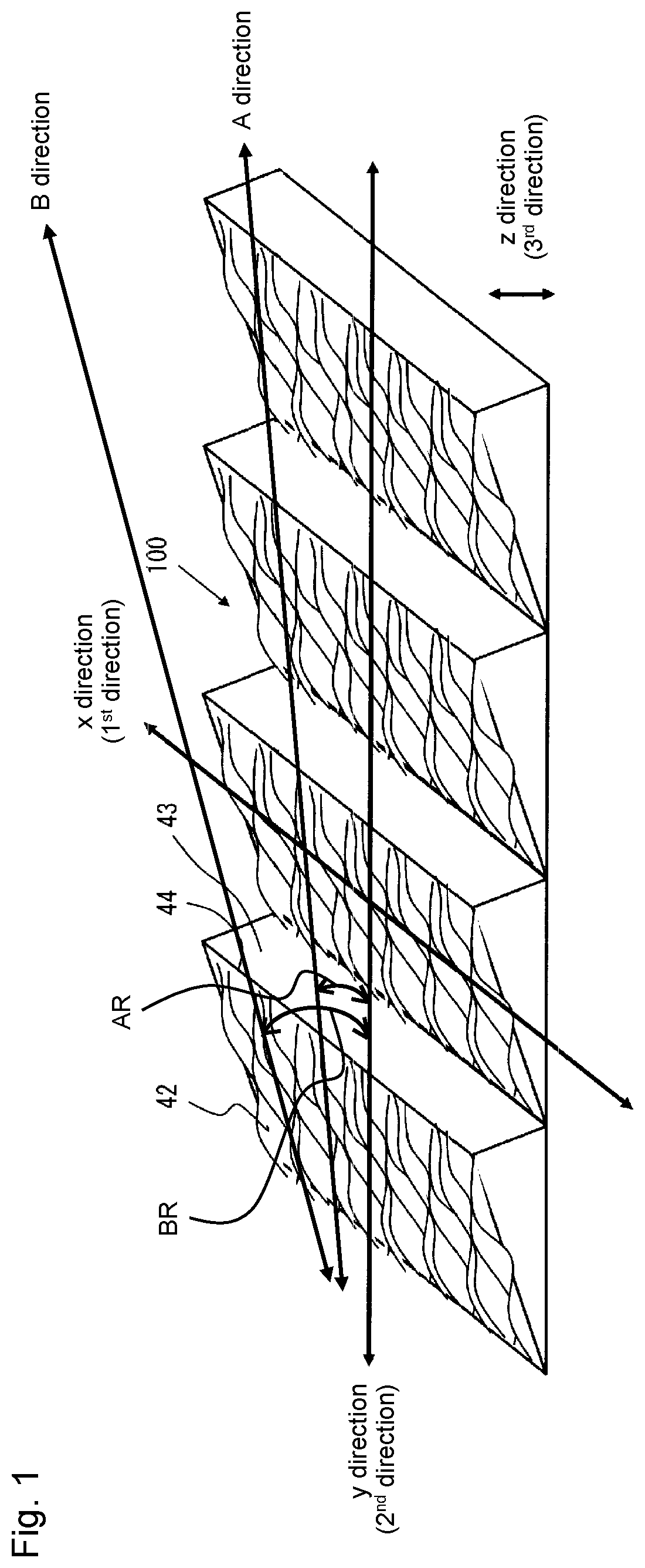 Patent US11774841 Figure 1 – Image projection structure, method for manufacturing same, and image display system