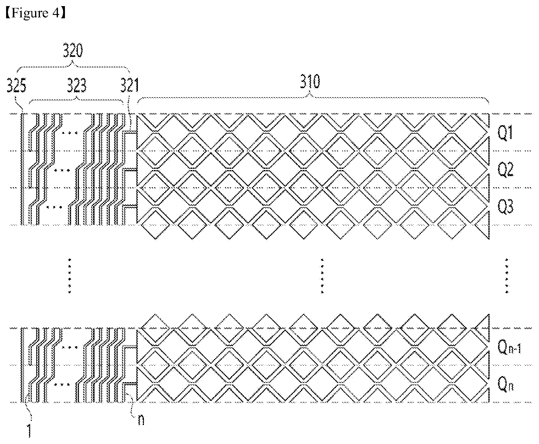 Patent US11774858 Figure 3 – Touch sensor and exposure mask for forming same