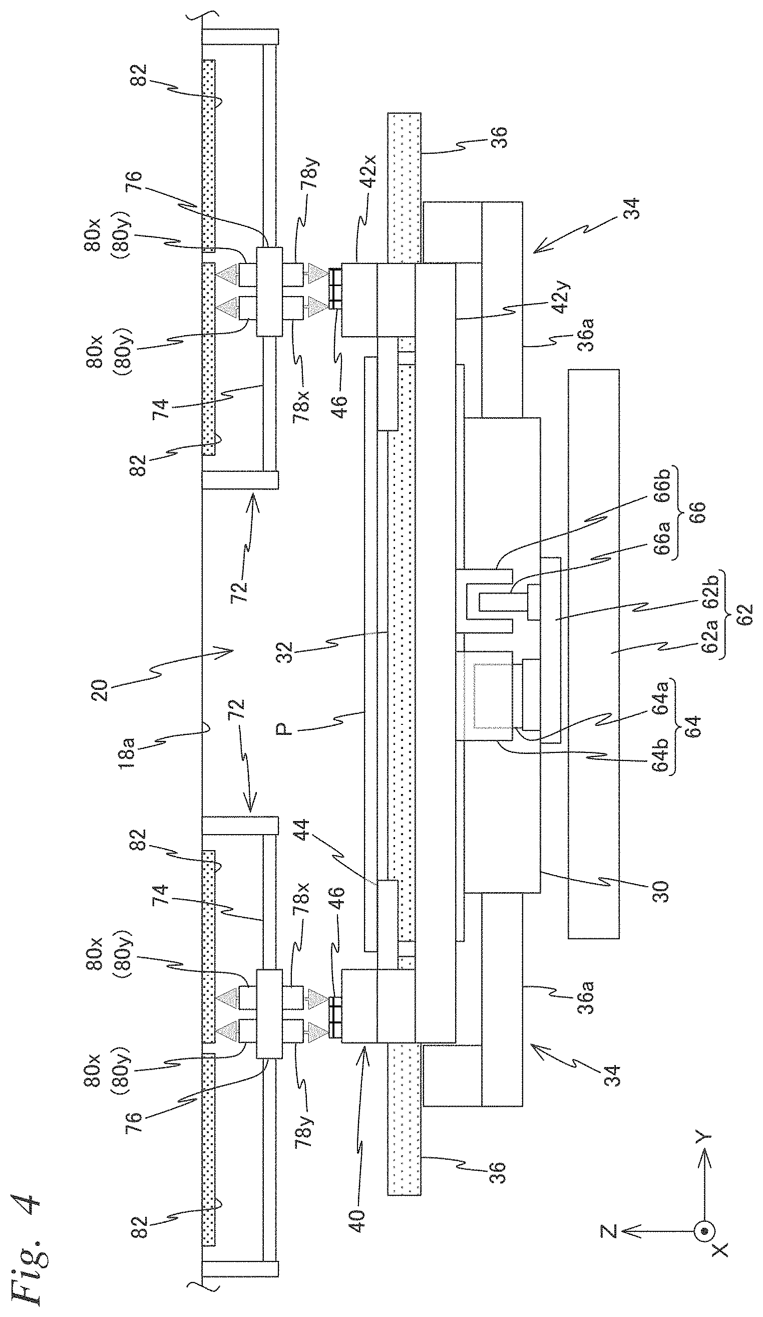 Patent US11774864 Figure 4 – Carrier device, exposure apparatus, exposure method, manufacturing method of flat-panel display, device manufacturing method, and carrying method