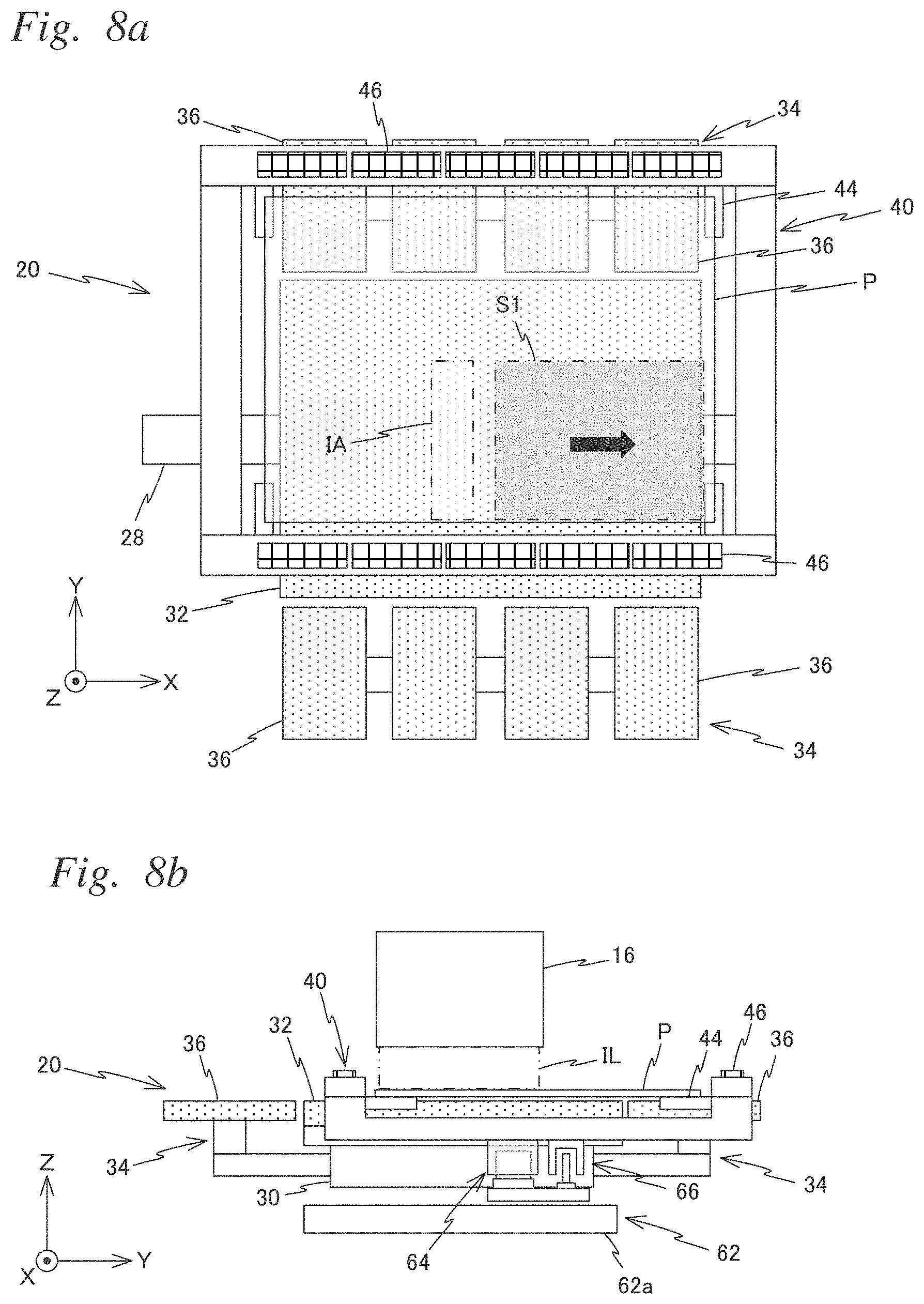 Patent US11774864 Figure 8 – Carrier device, exposure apparatus, exposure method, manufacturing method of flat-panel display, device manufacturing method, and carrying method