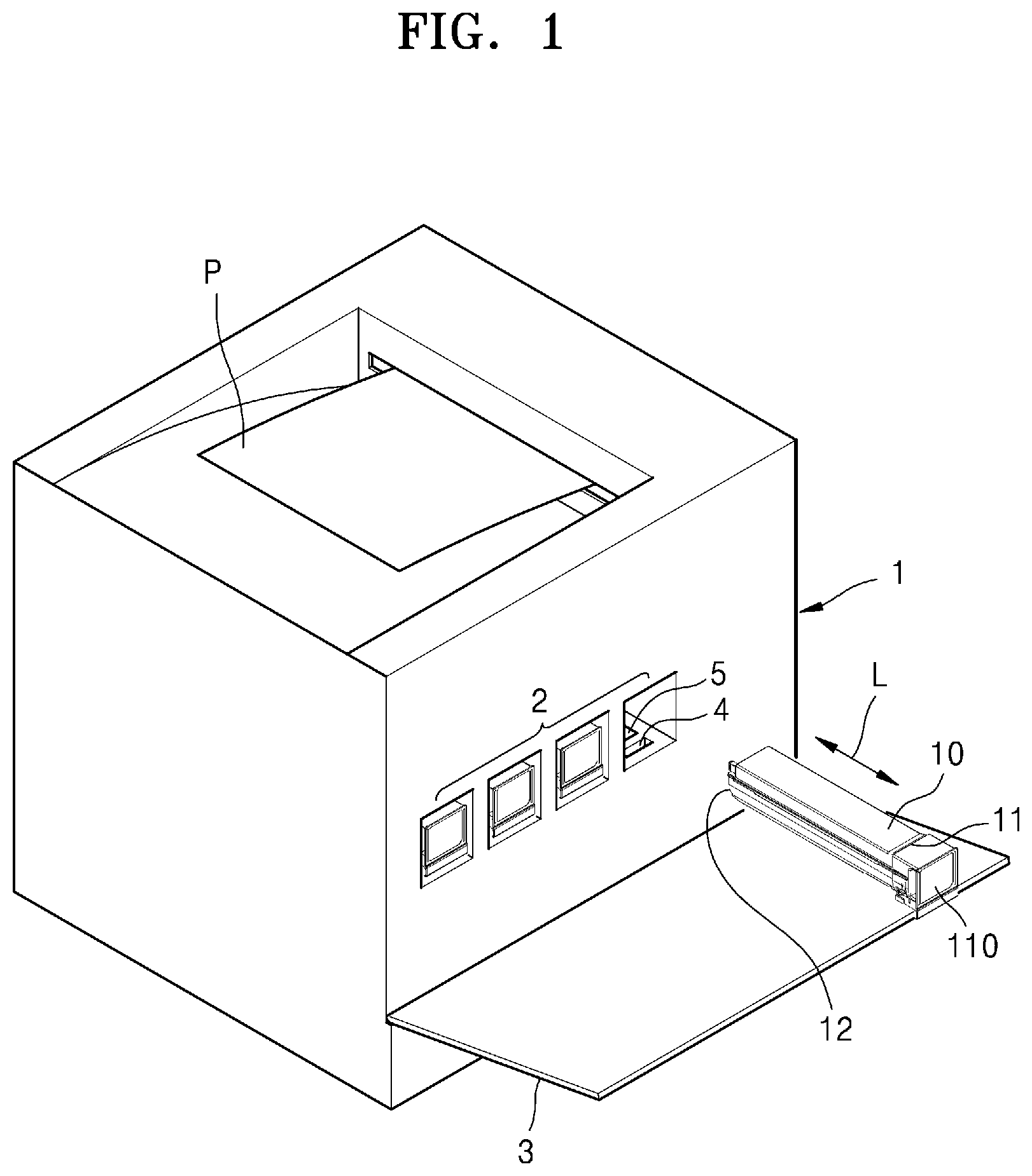 Patent US11774877 Figure 1 – Developer cartridge including structure for detecting developer end