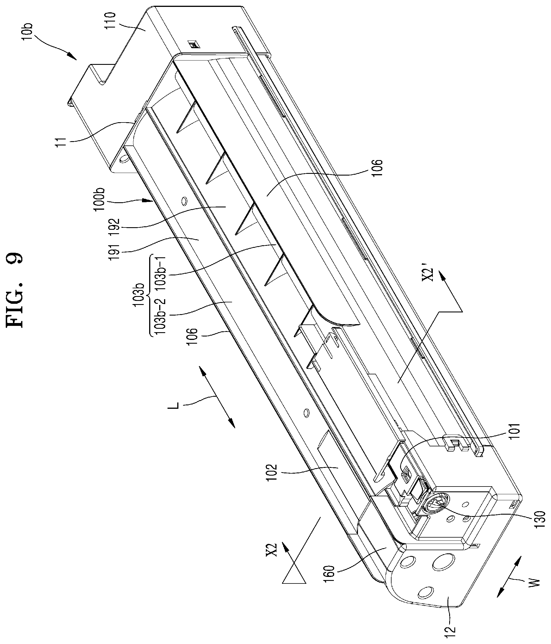 Patent US11774877 Figure 9 – Developer cartridge including structure for detecting developer end