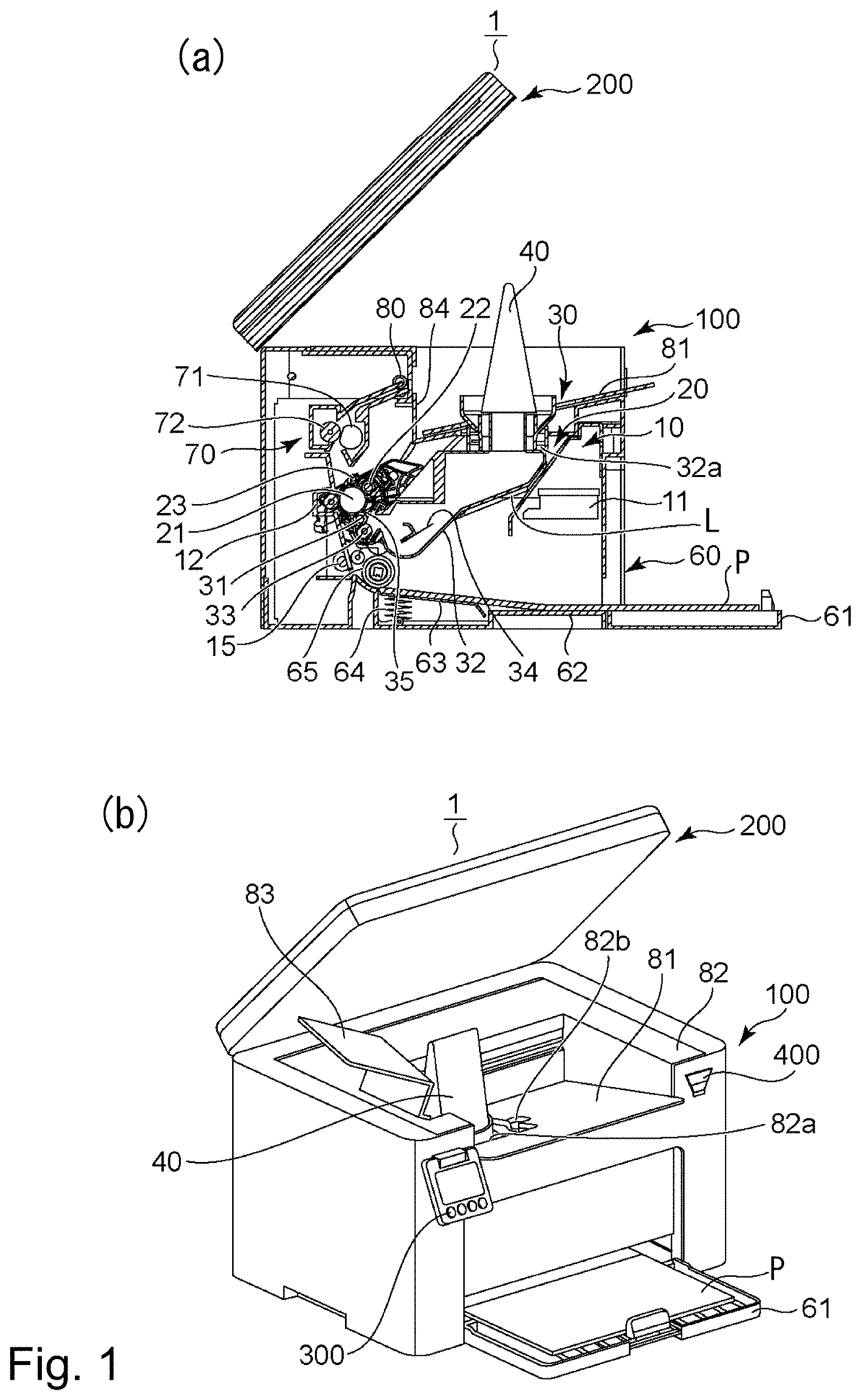 Patent US11774881 Figure 1 – Toner container having a base portion with a discharge opening and a hole