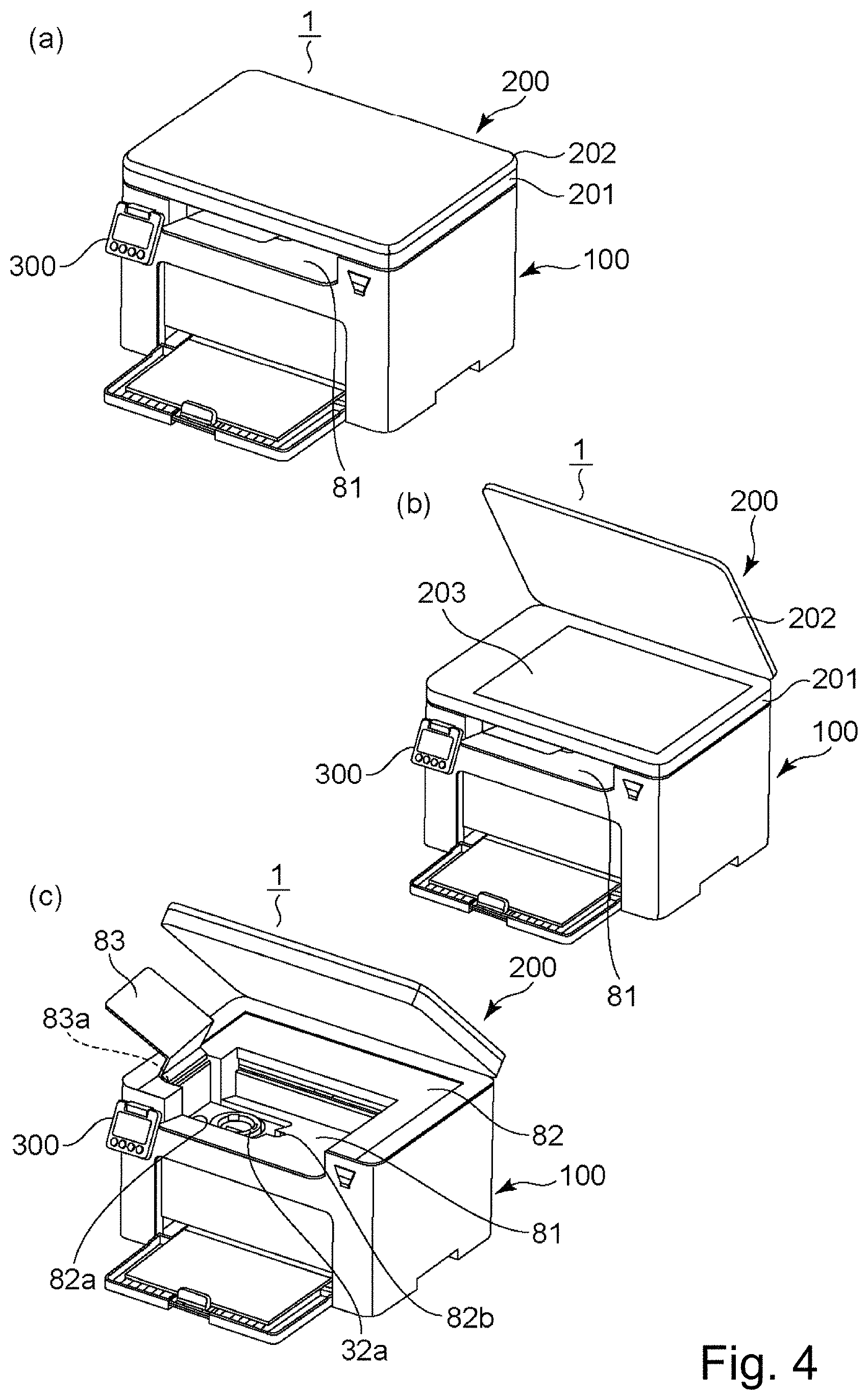 Patent US11774881 Figure 4 – Toner container having a base portion with a discharge opening and a hole