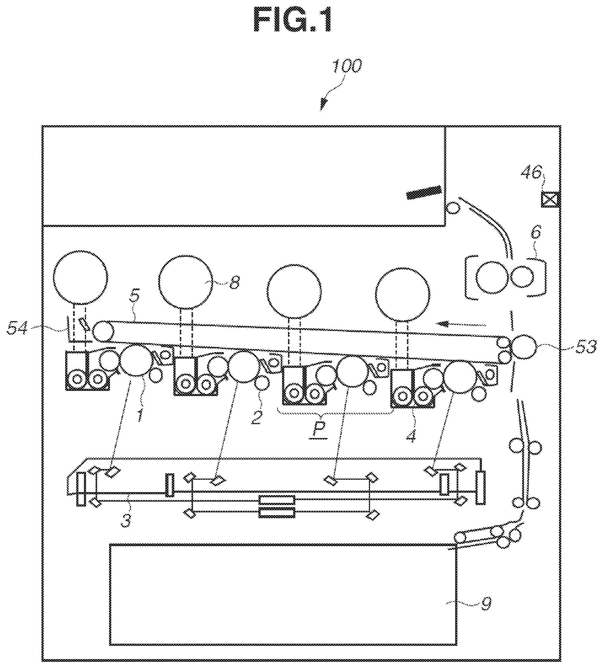 Patent US11774883 Figure 1 – Image forming apparatus that executes a mode for driving each of conveyance member and developer carrying member without executing image forming operation