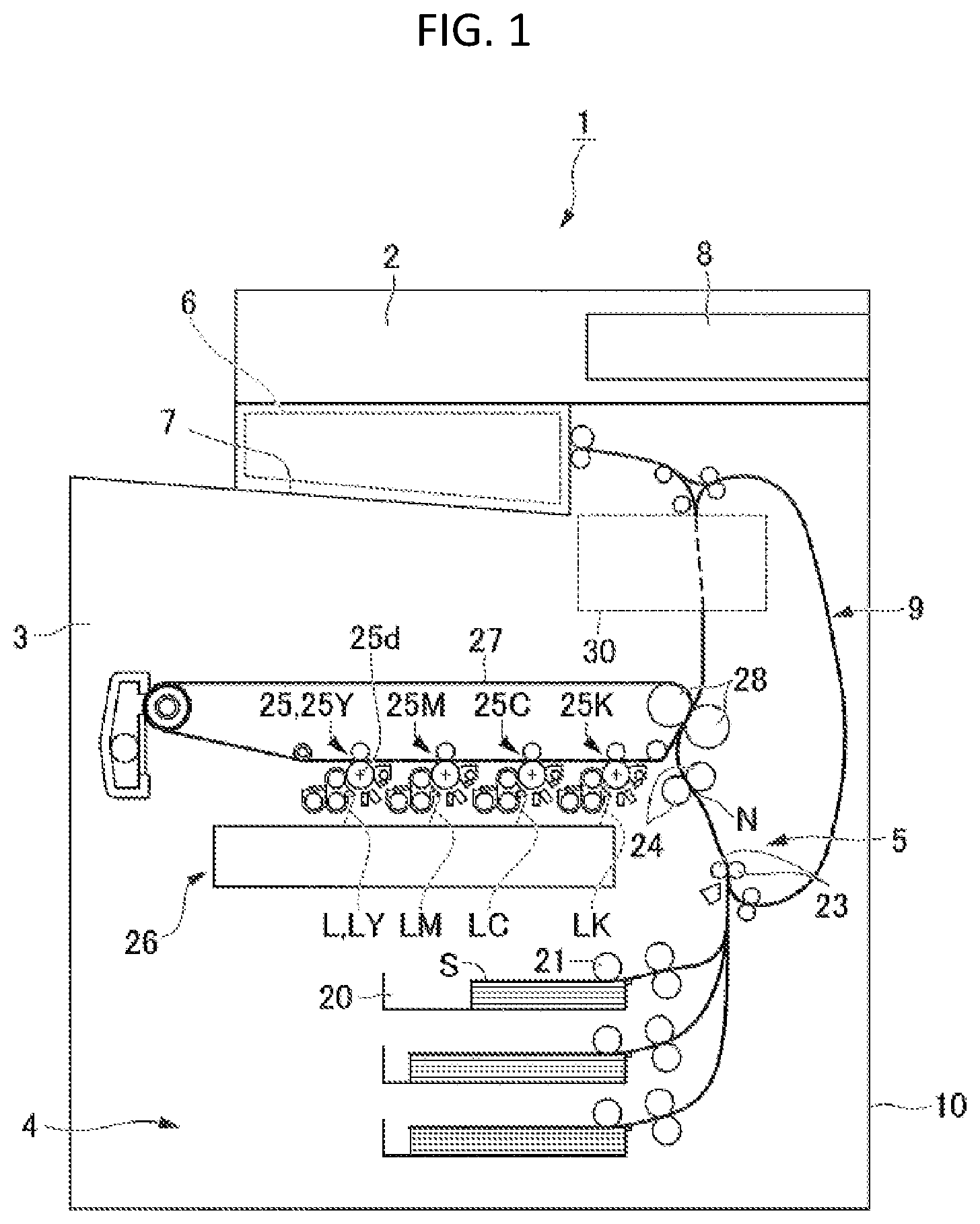 Patent US11774886 — Heating unit with support member and image processing apparatus incorporating a heating unit — Figure 1
