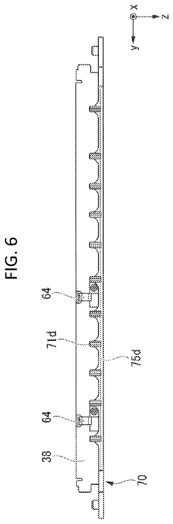 Patent US11774886 Figure 6 – Heating unit with support member and image processing apparatus incorporating a heating unit