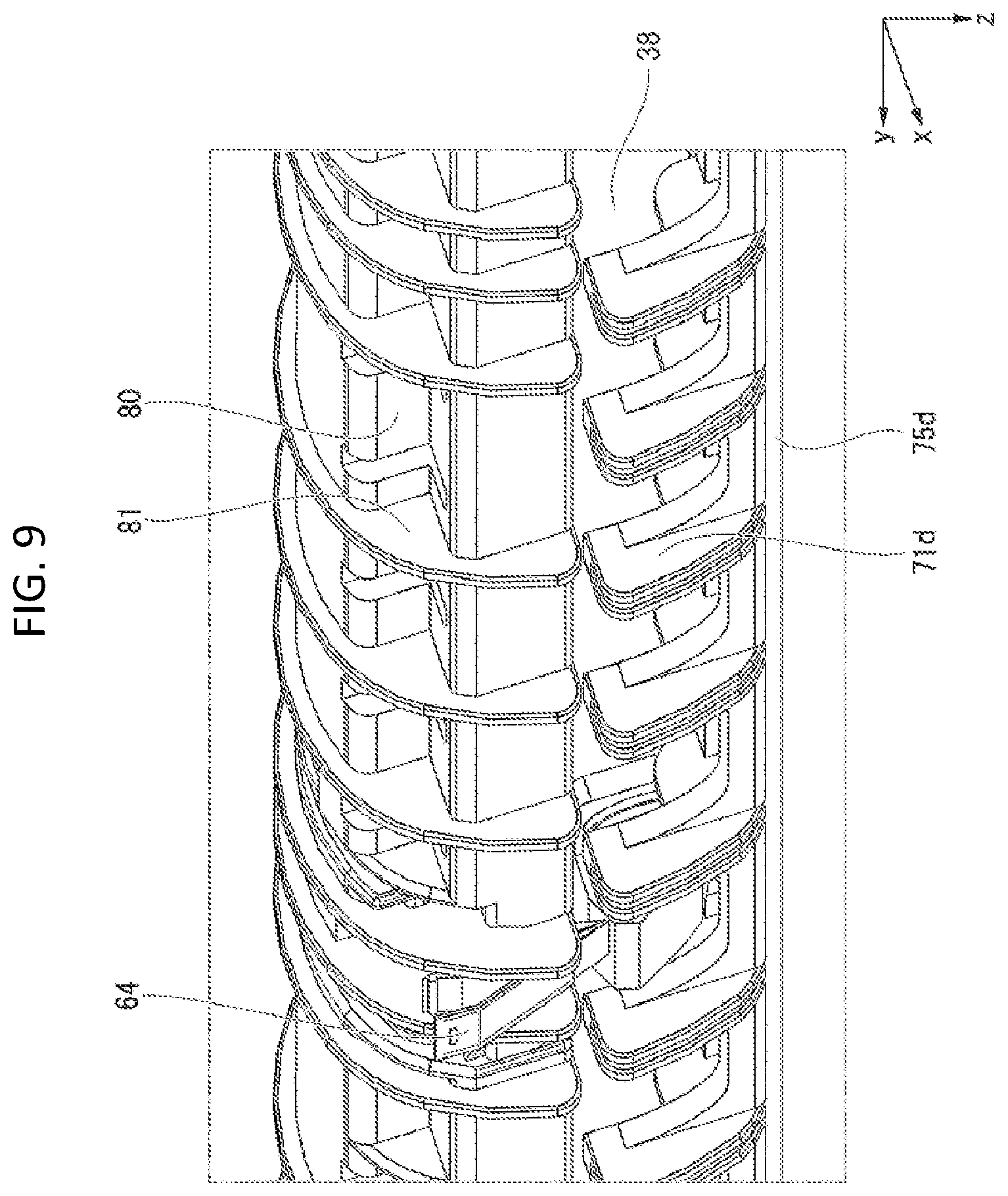Patent US11774886 Figure 9 – Heating unit with support member and image processing apparatus incorporating a heating unit