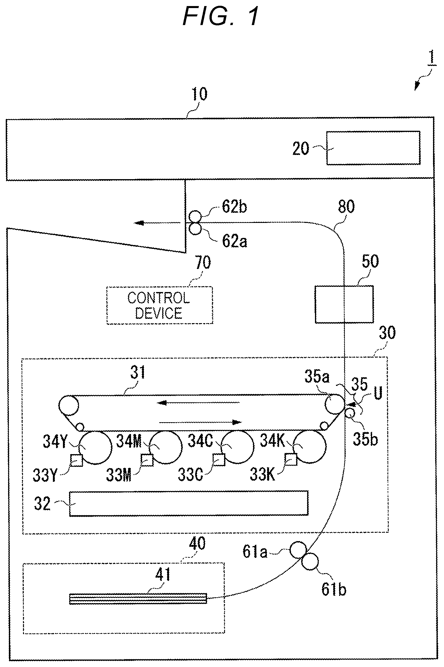 Patent US11774887 Figure 1 – Image forming apparatus having a fixing unit and heating control method