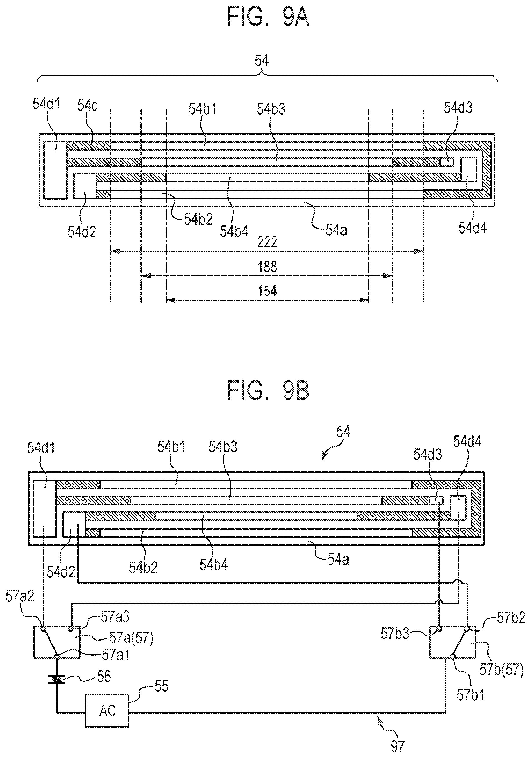 Patent US11774891 Figure 9 – Heater including a plurality of heat generation members, fixing apparatus, and image forming apparatus