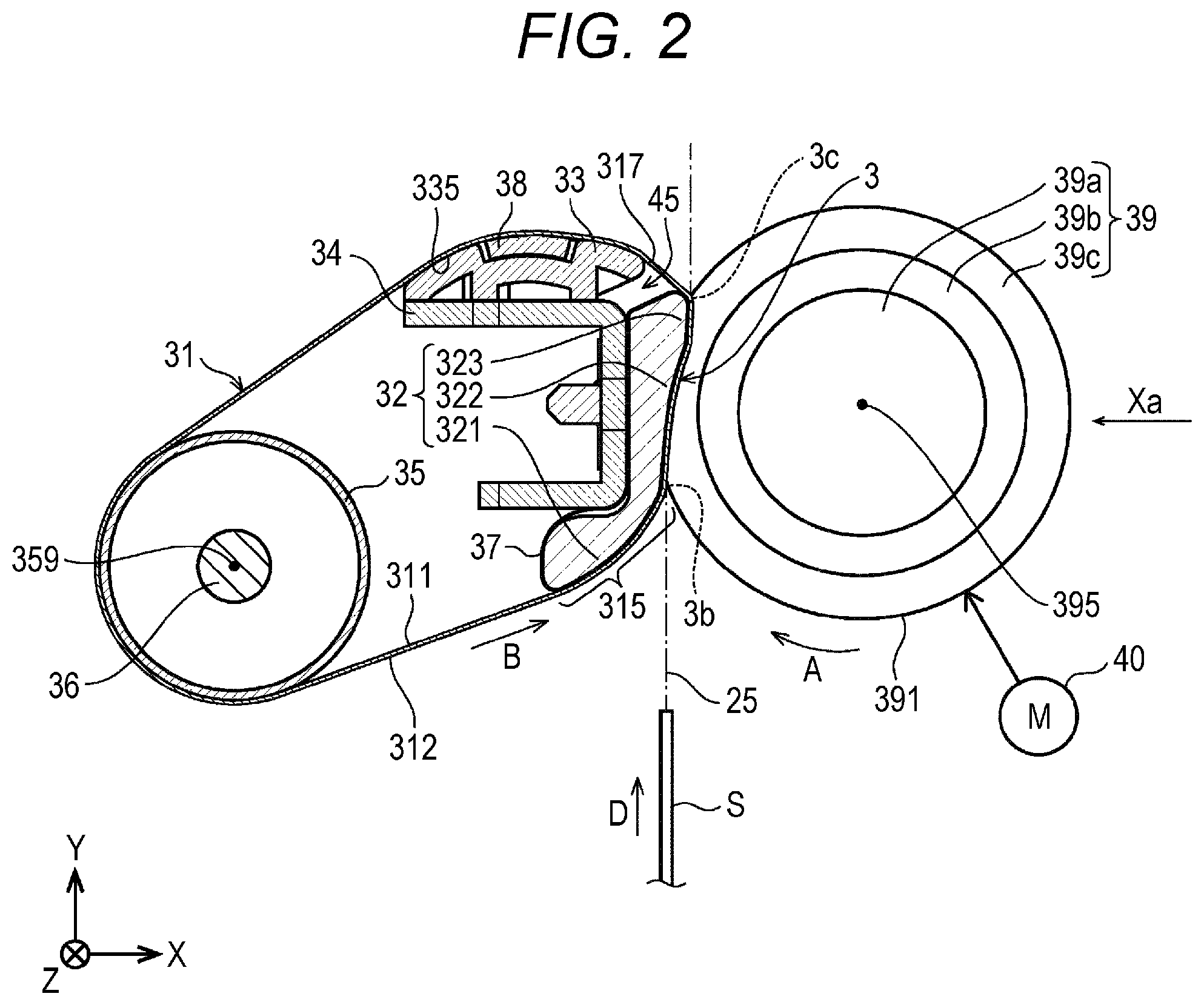 Patent US11774892 Figure 2 – Fixing apparatus containing non-rotary pad and pressure application part, and image forming apparatus containing same