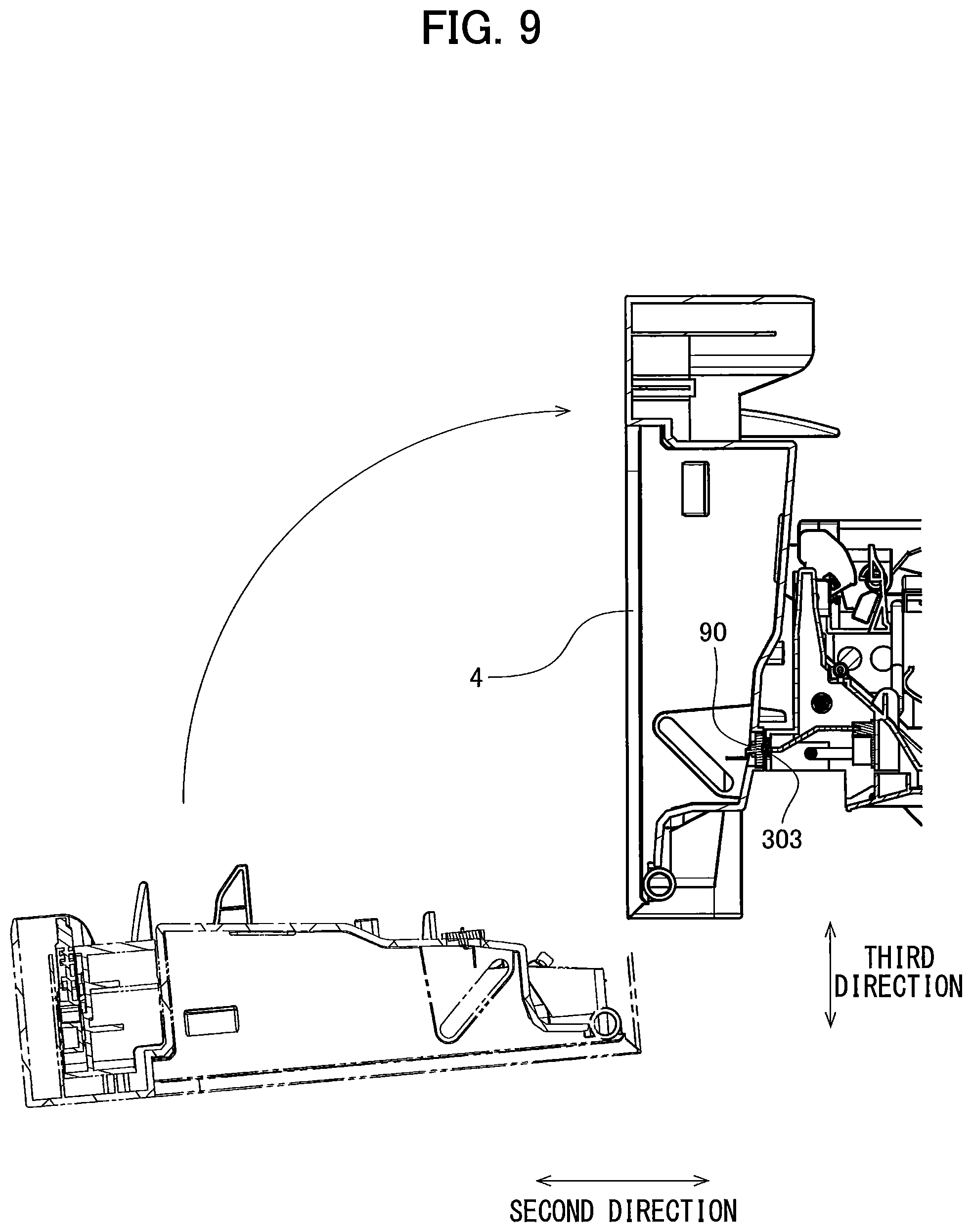 Patent US11774902 Figure 9 – Drum unit having electrical contact surface positioned at outer surface of frame and image forming apparatus provided with the same