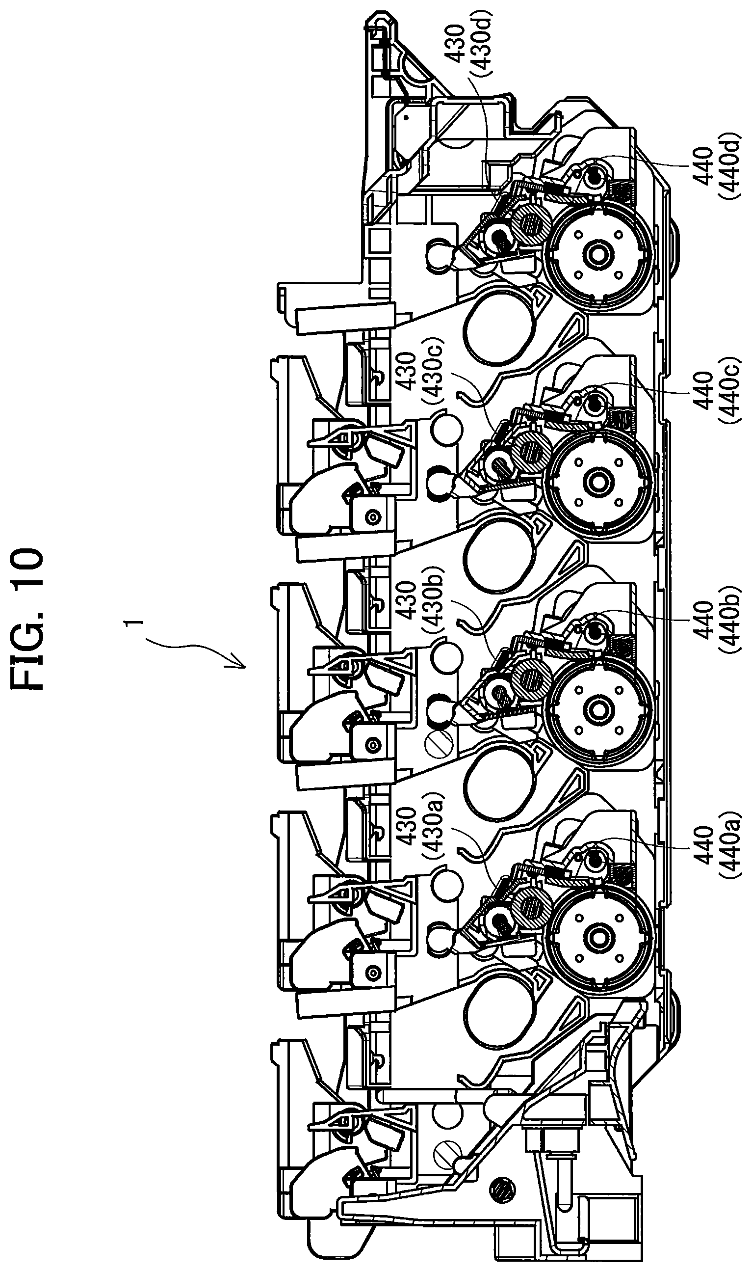 Patent US11774902 Figure 10 – Drum unit having electrical contact surface positioned at outer surface of frame and image forming apparatus provided with the same