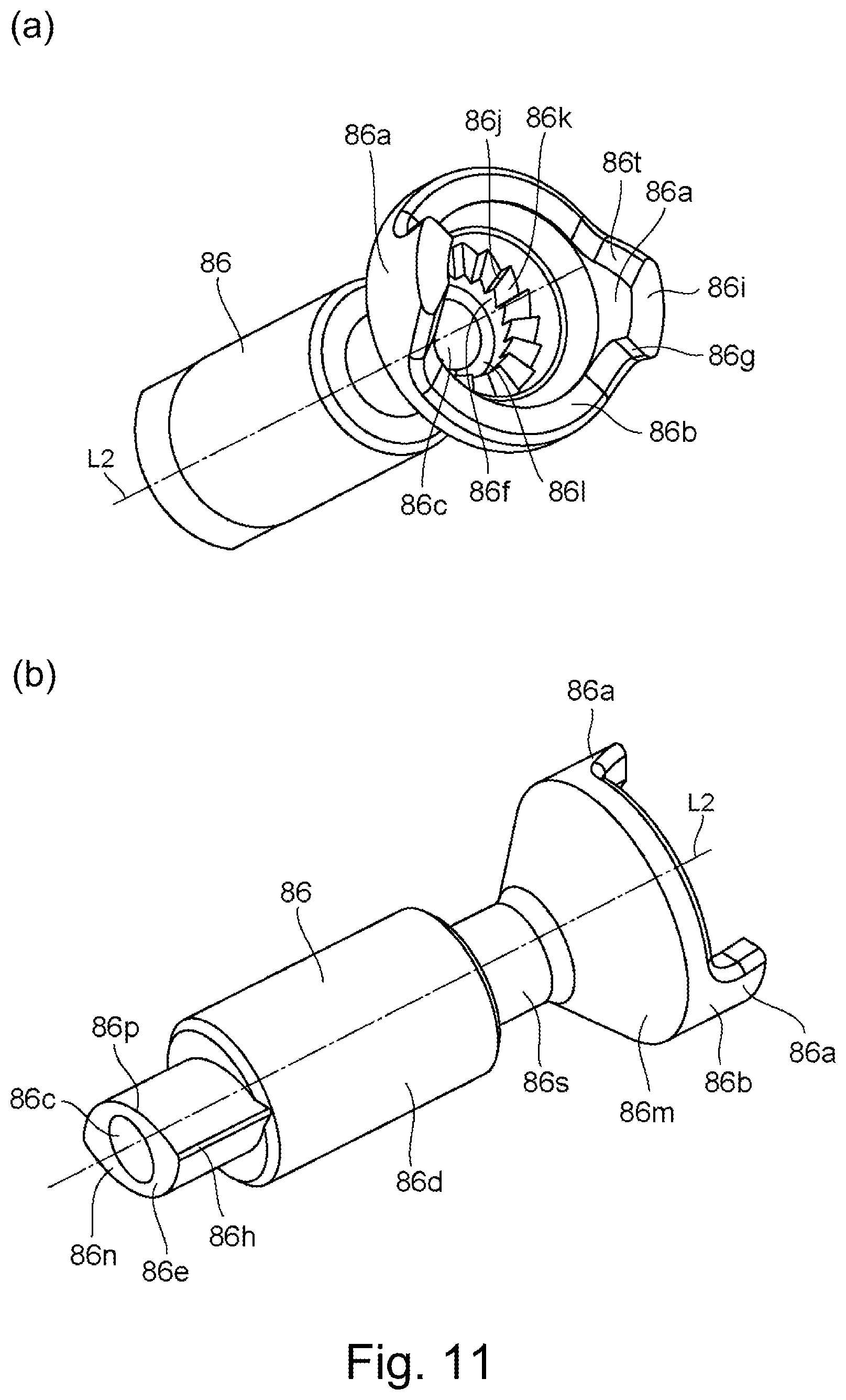 Patent US11774906 Figure 11 – Drum unit, cartridge, process cartridge and electrophotographic image forming apparatus having a coupling member and a movable member