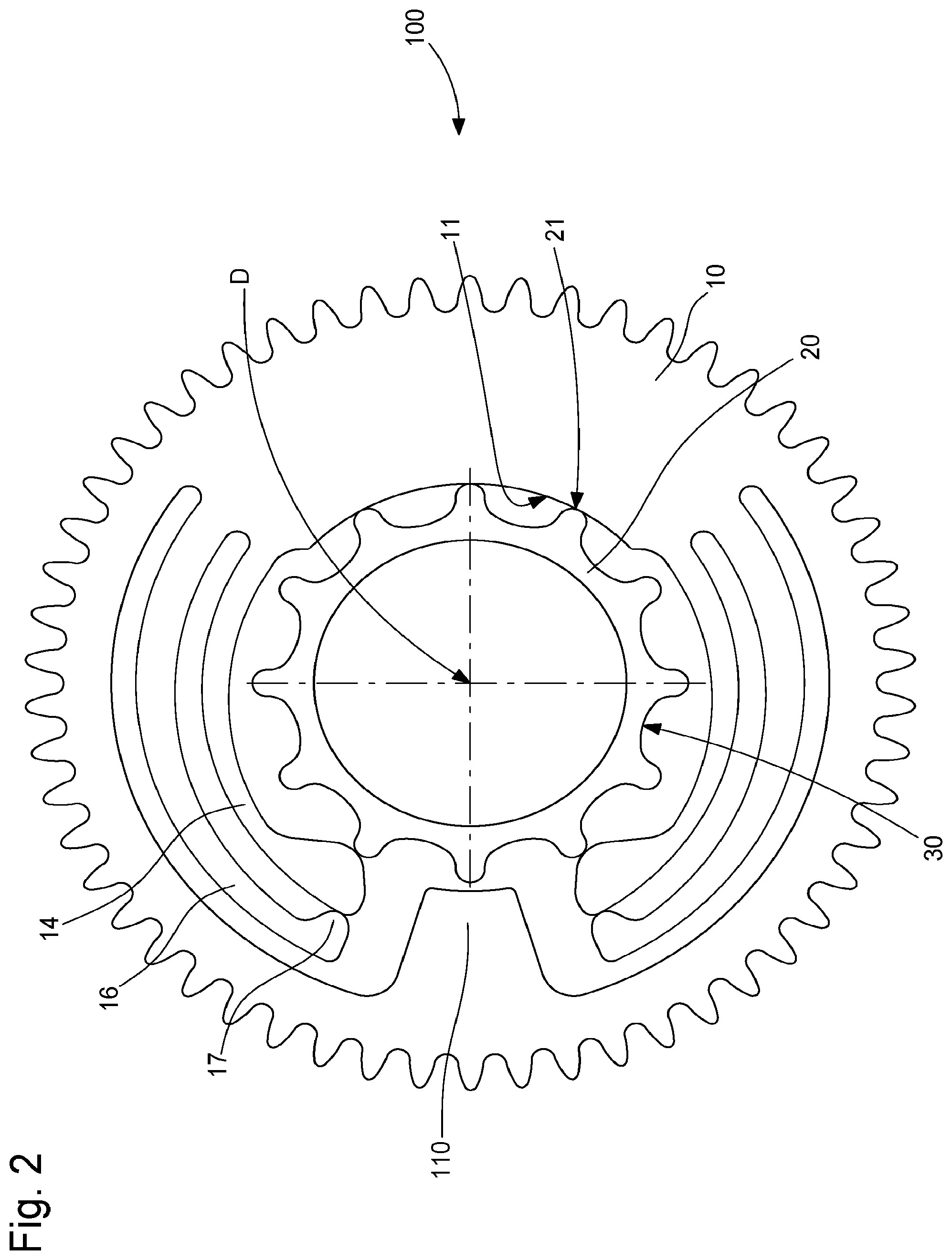 Patent US11774911 Figure 2 – Timepiece indexing element