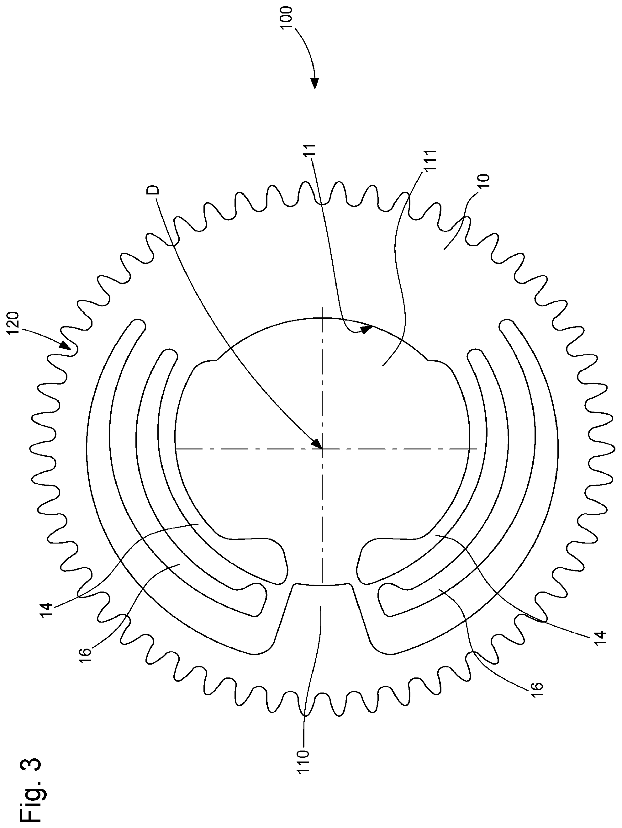 Patent US11774911 Figure 3 – Timepiece indexing element