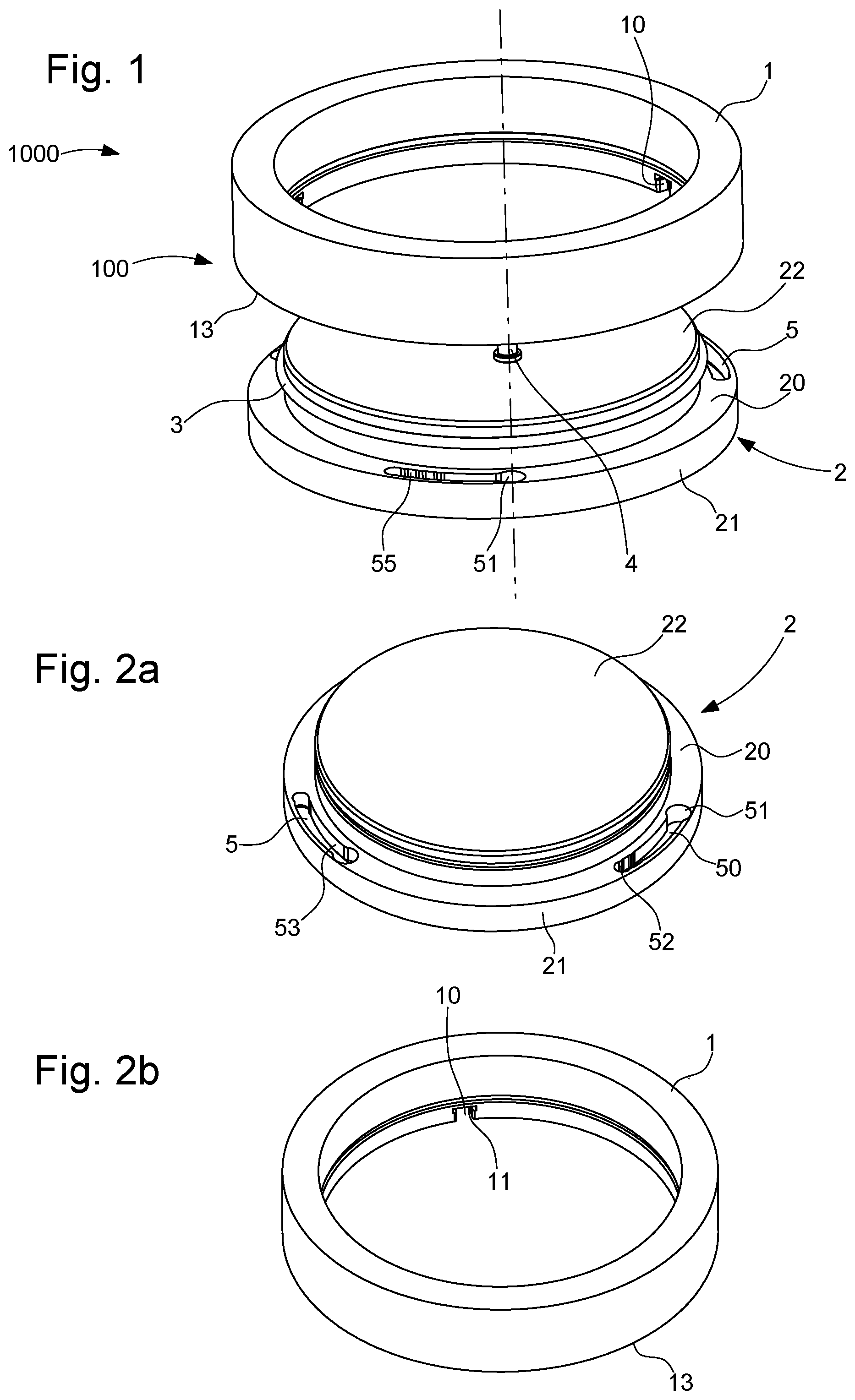 Patent US11774912 Figure 1 – Device for fastening a back on a middle for a timepiece