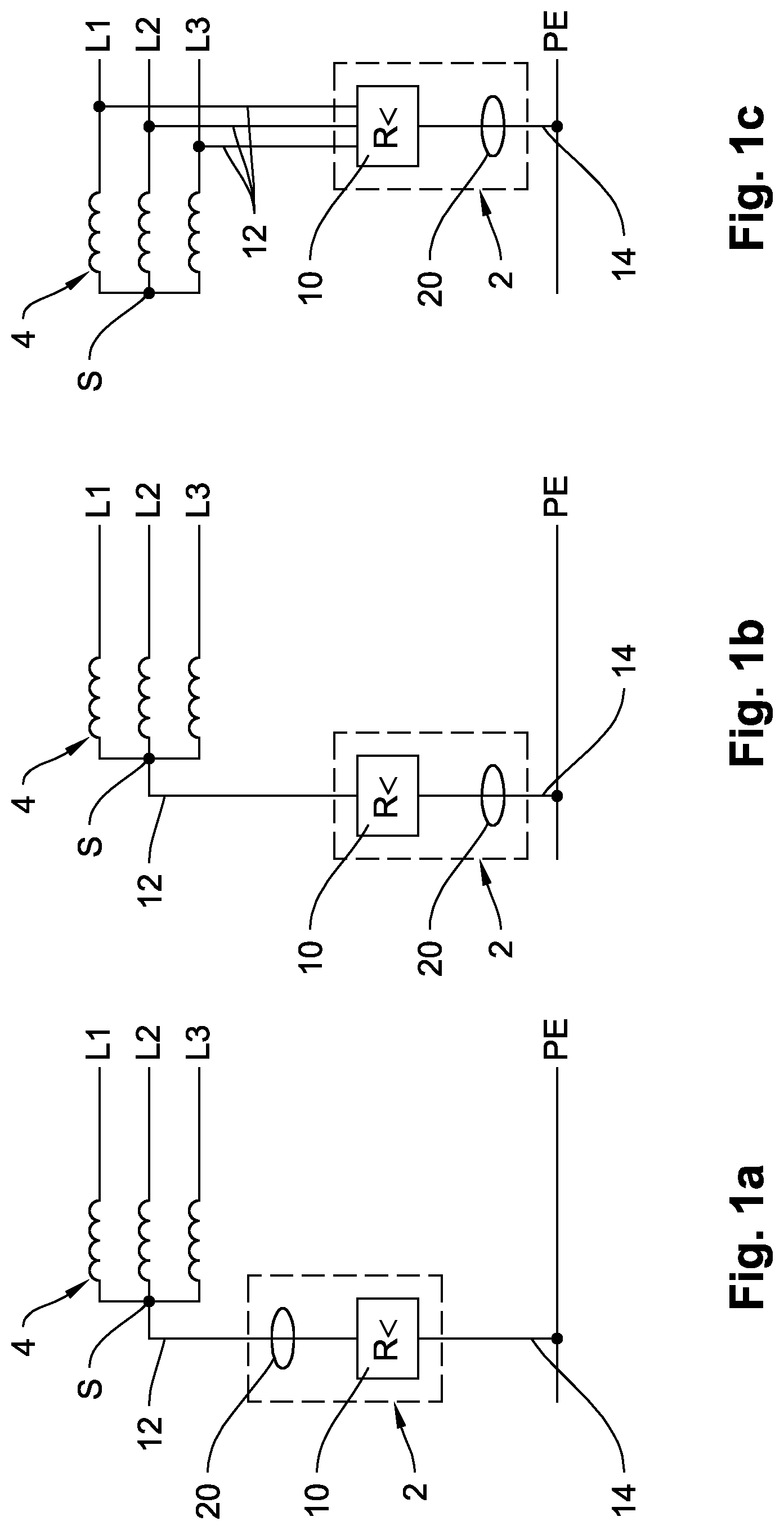 Patent US11774918 — Electric circuit arrangement for standard insulation monitoring with emergency shut-down for an ungrounded power supply system upon detection of a ground fault — Figure 1