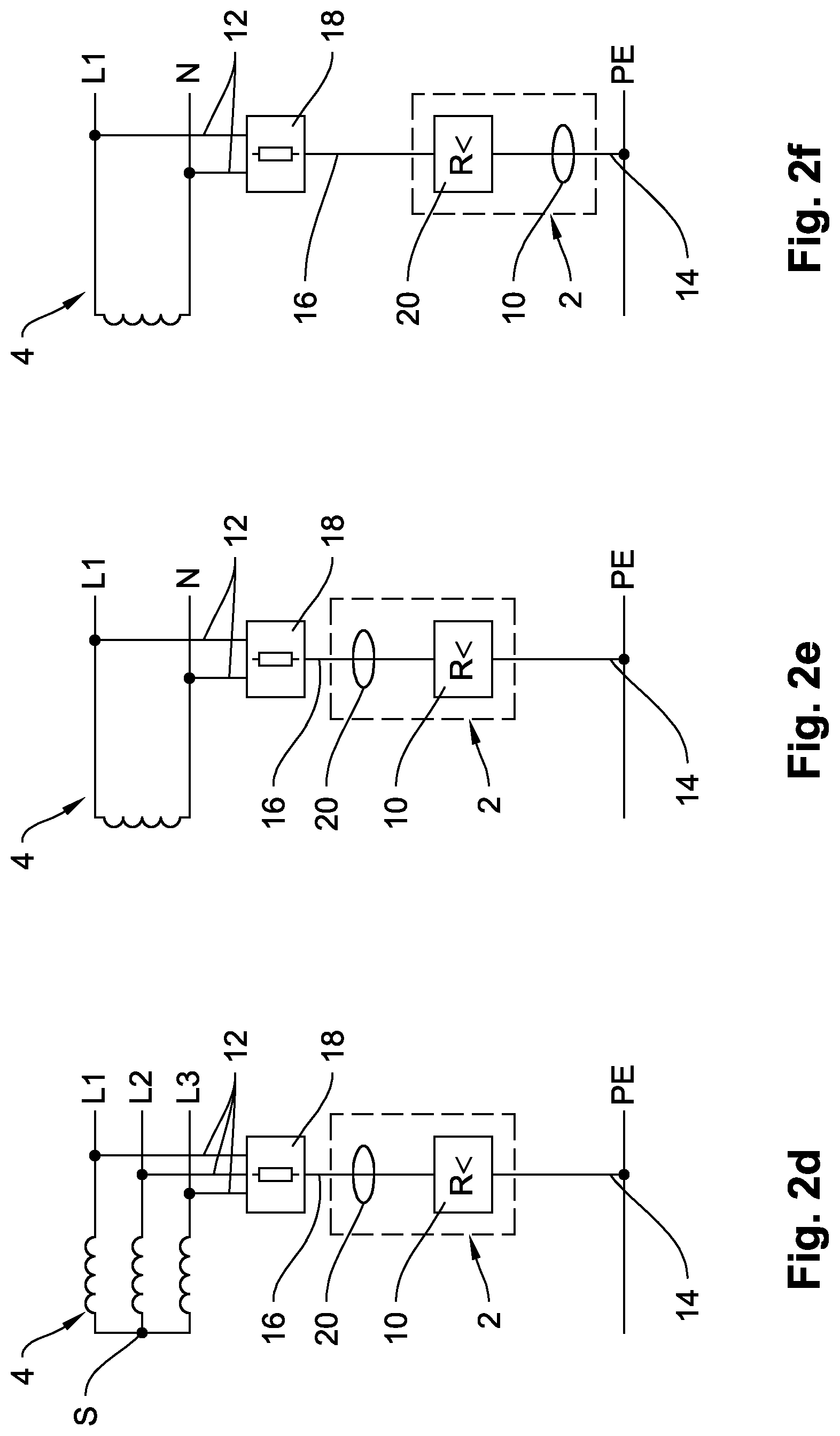Patent US11774918 Figure 4 – Electric circuit arrangement for standard insulation monitoring with emergency shut-down for an ungrounded power supply system upon detection of a ground fault