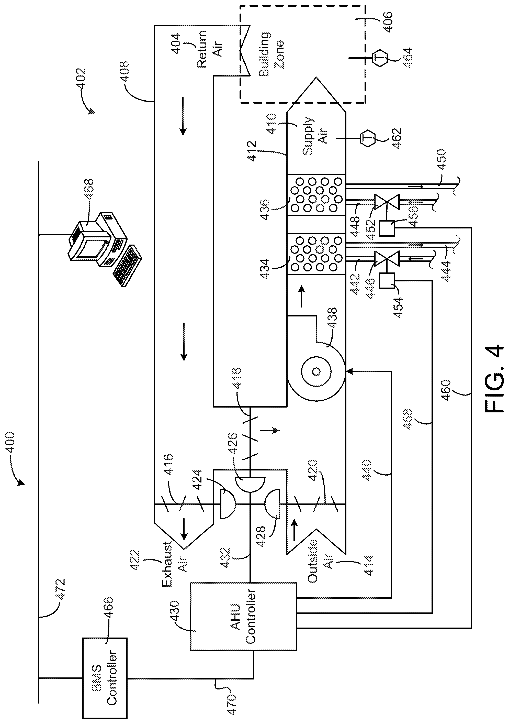 Patent US11774930 Figure 4 – Building system with digital twin based agent processing