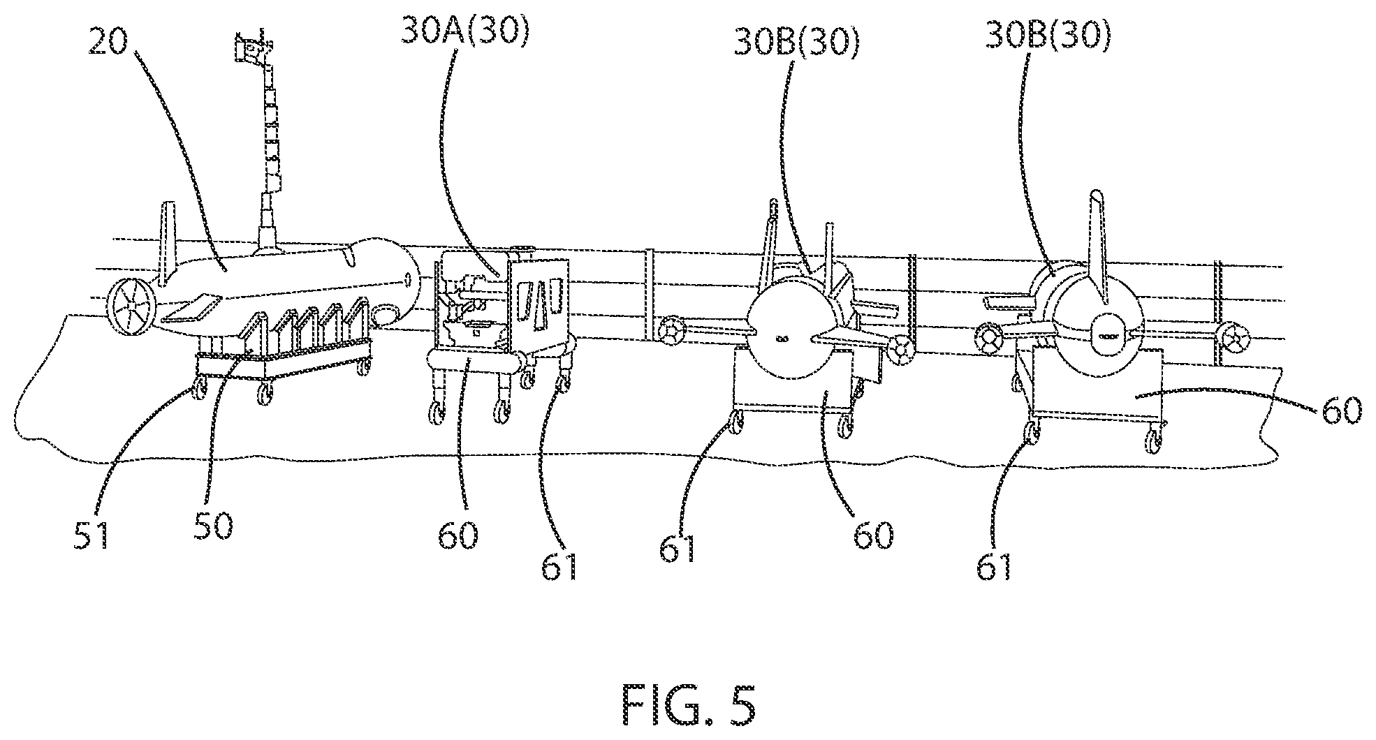 Patent US11774962 Figure 5 – Control method of underwater vehicle, introducing method of underwater vehicle, recovering method of underwater vehicle, control system of underwater vehicle, introducing/recovering equipment of control system of underwater vehicle