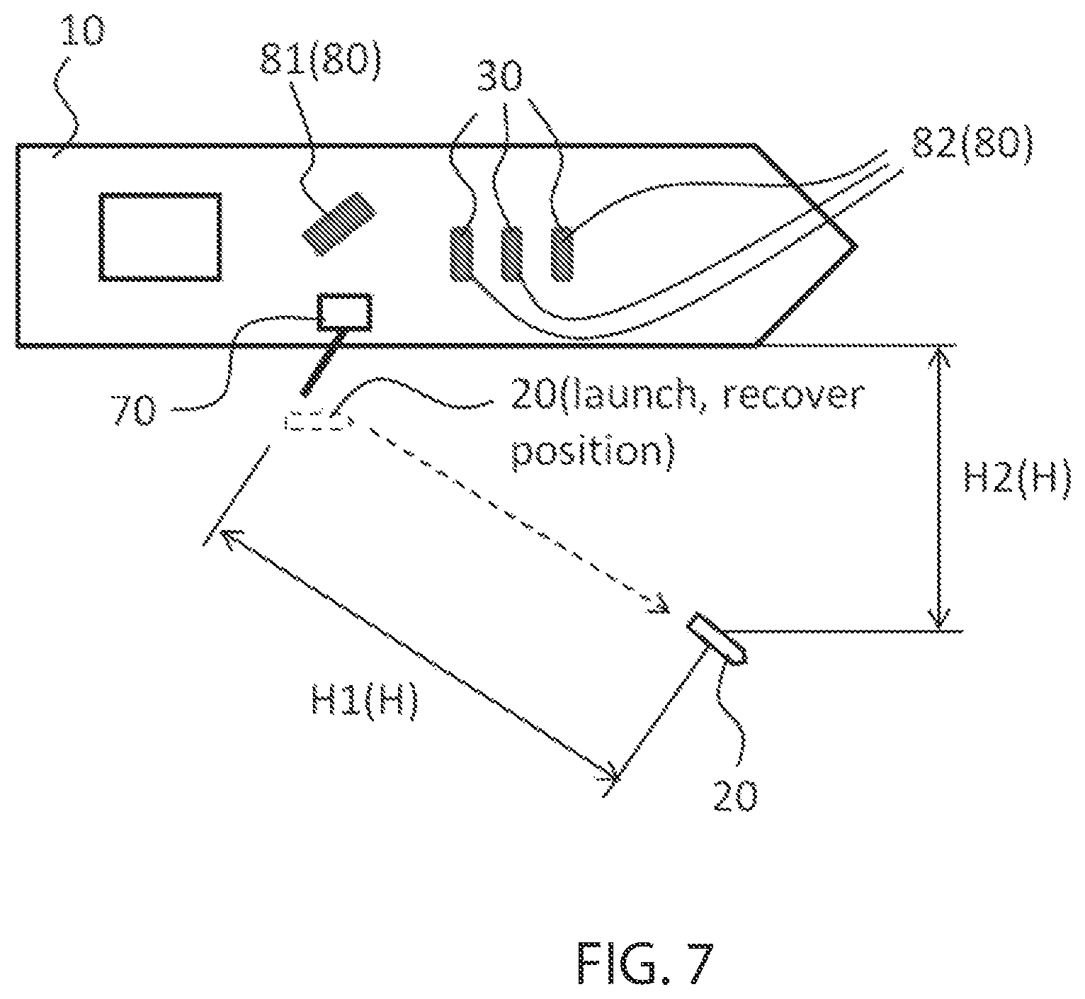 Patent US11774962 Figure 7 – Control method of underwater vehicle, introducing method of underwater vehicle, recovering method of underwater vehicle, control system of underwater vehicle, introducing/recovering equipment of control system of underwater vehicle