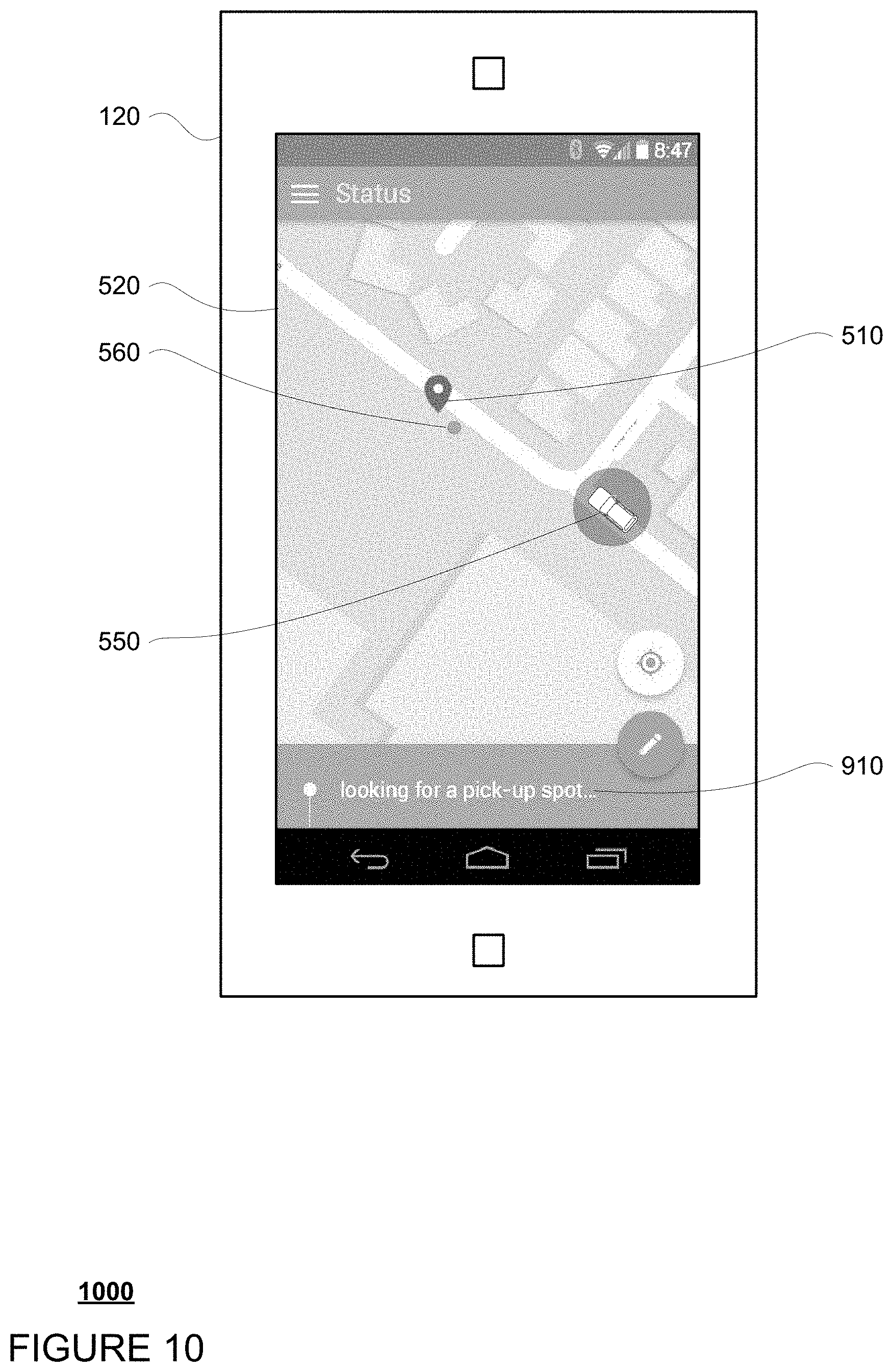 Patent US11774972 Figure 10 – Pickup and drop off zones for autonomous vehicles