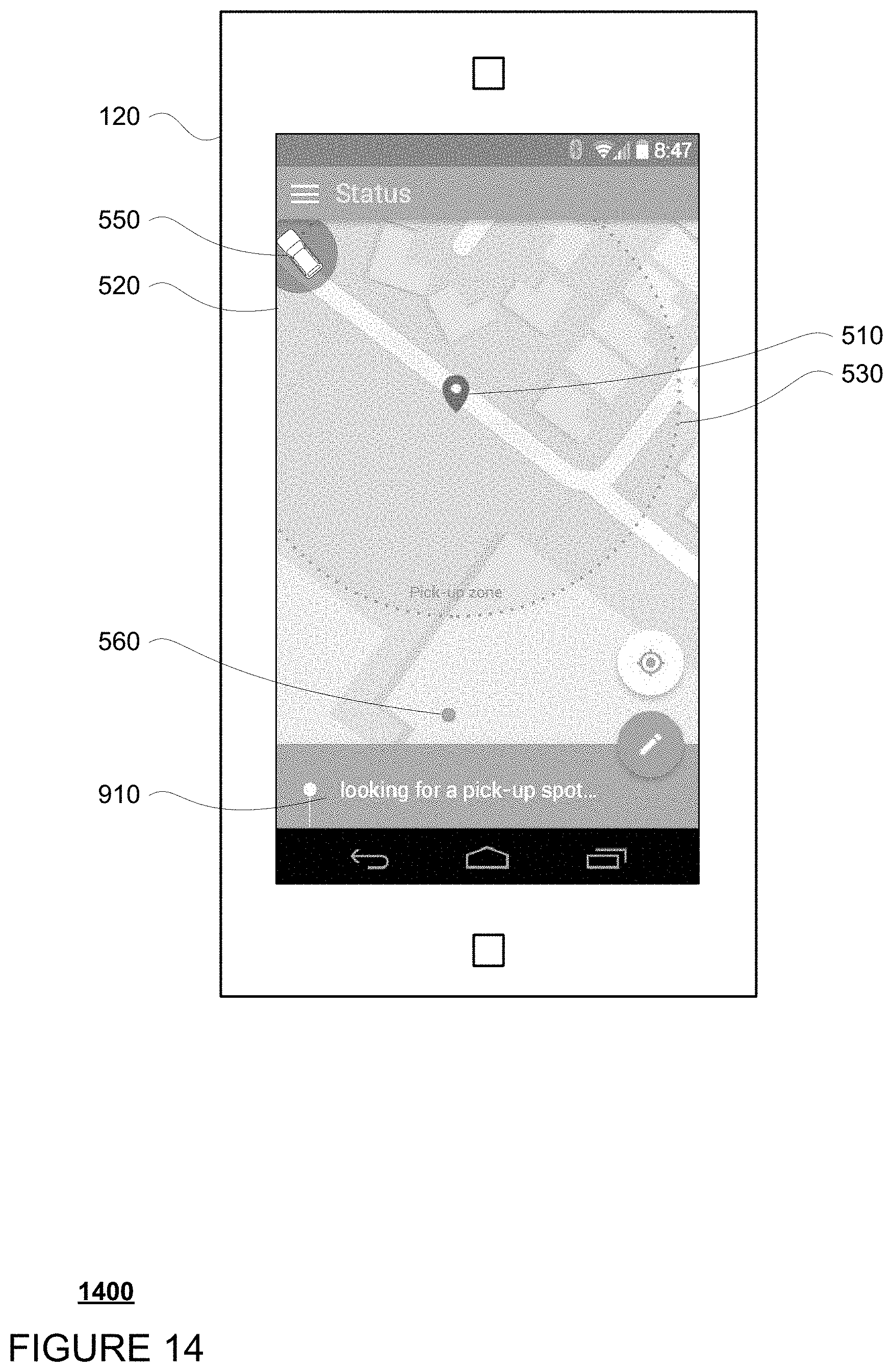 Patent US11774972 Figure 14 – Pickup and drop off zones for autonomous vehicles