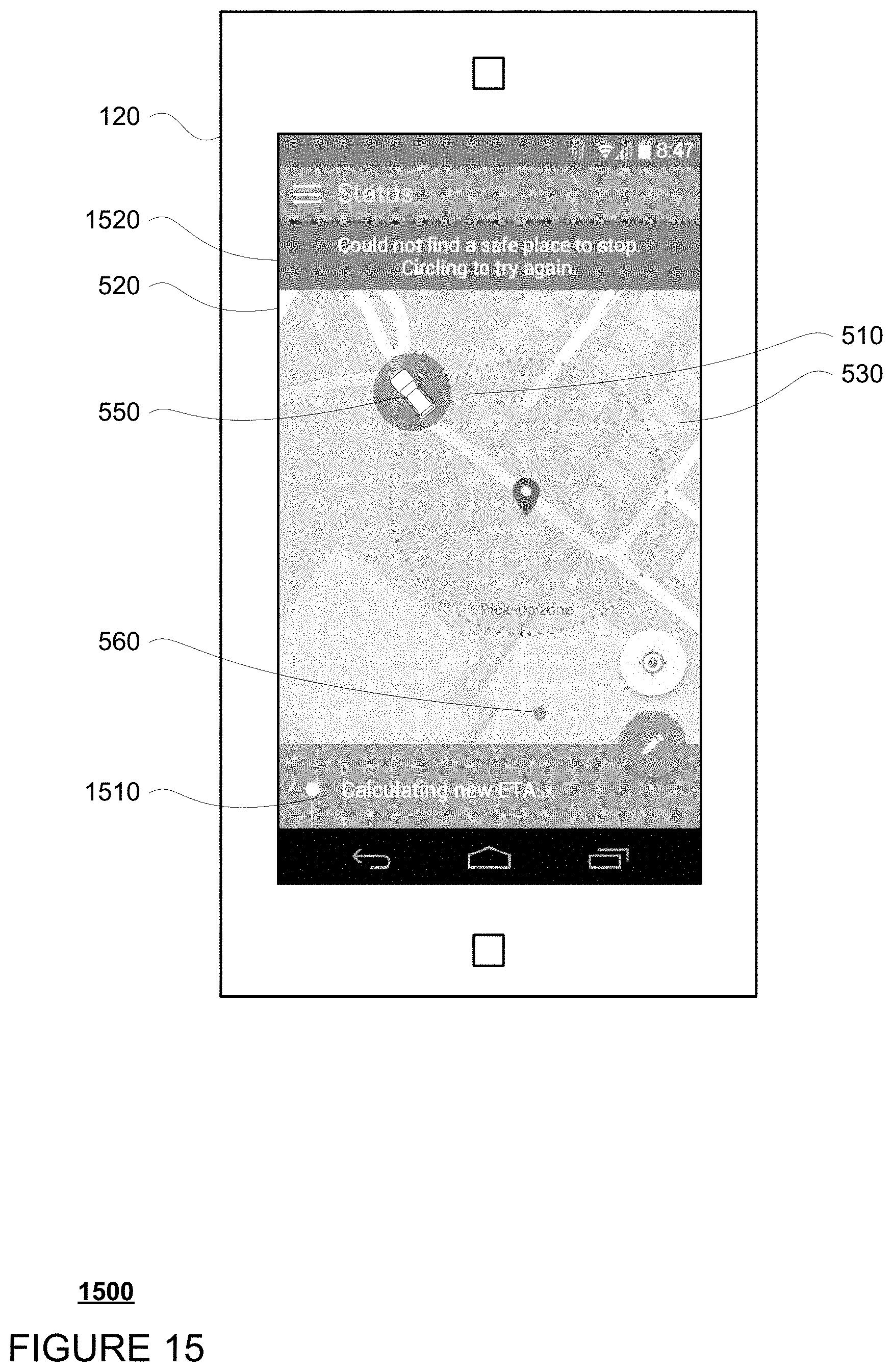 Patent US11774972 Figure 15 – Pickup and drop off zones for autonomous vehicles