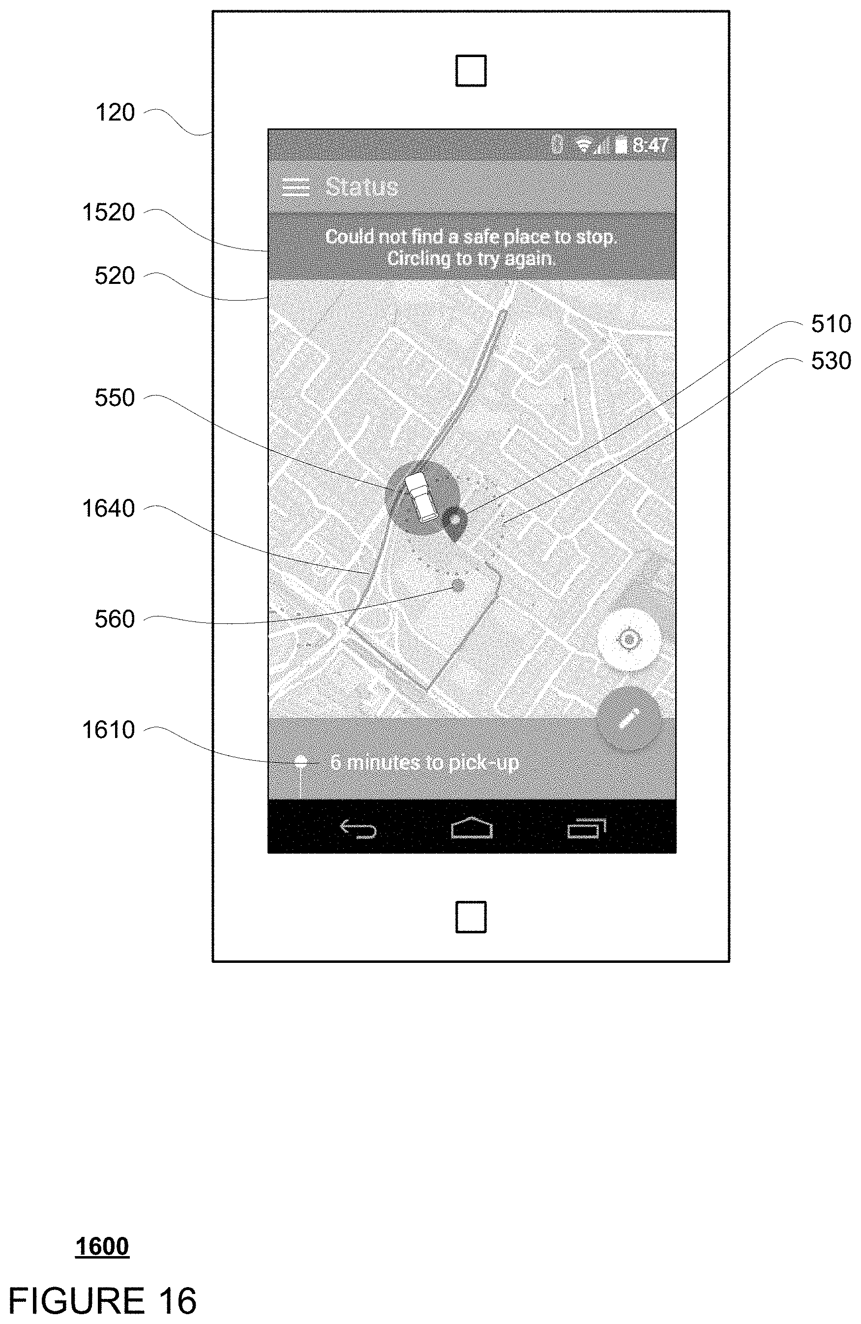 Patent US11774972 Figure 16 – Pickup and drop off zones for autonomous vehicles