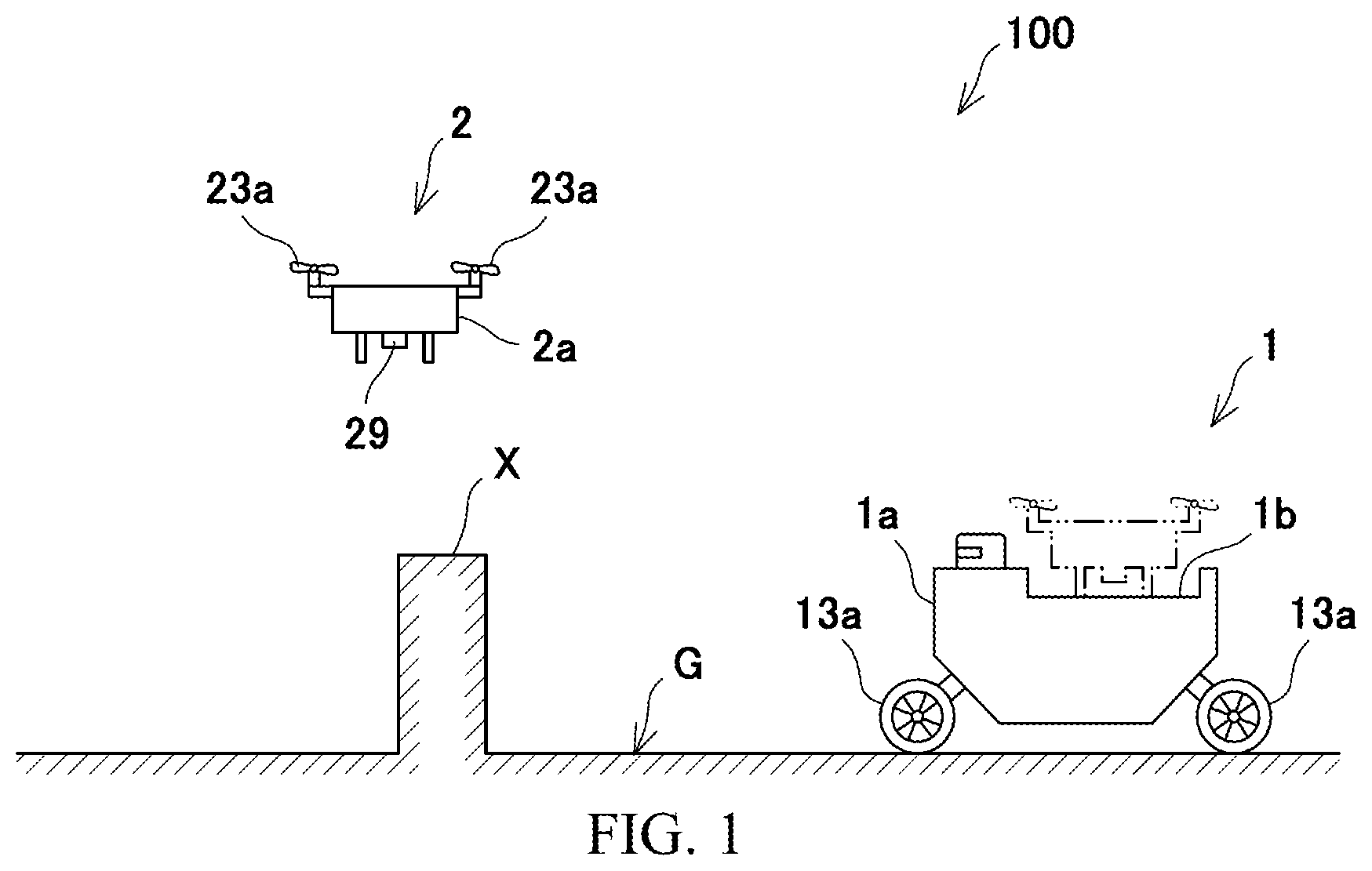 Patent US11774973 Figure 1 – Storage device, movement assistance system, and movement assistance method