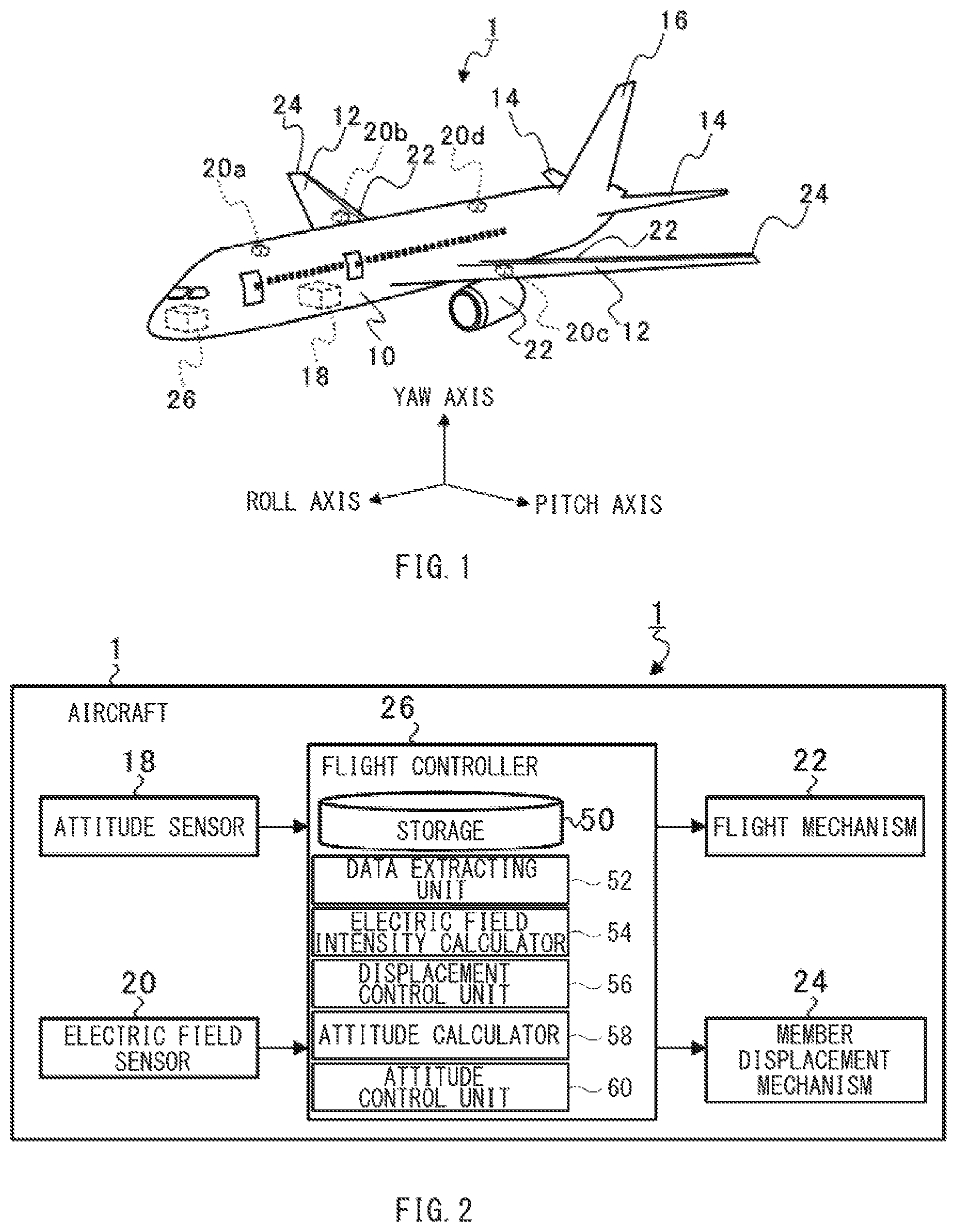 Patent US11774984 Figure 1 – Aircraft and flight controller for aircraft
