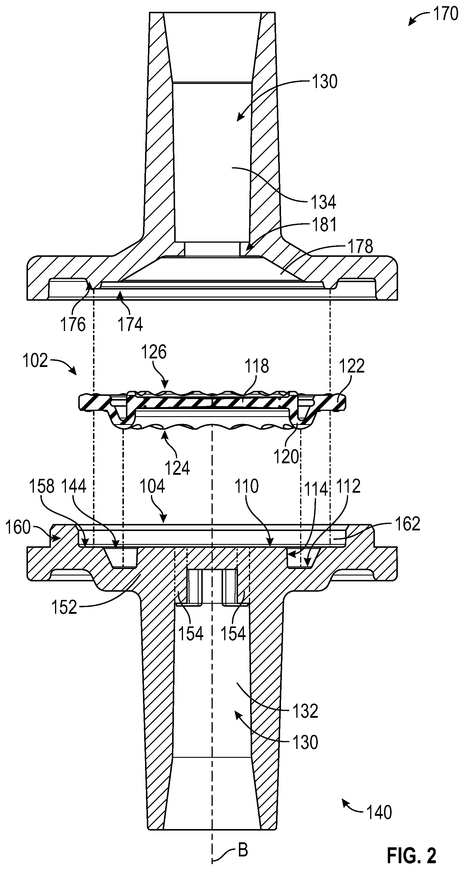 Patent US11774988 Figure 2 – Diaphragm check valve