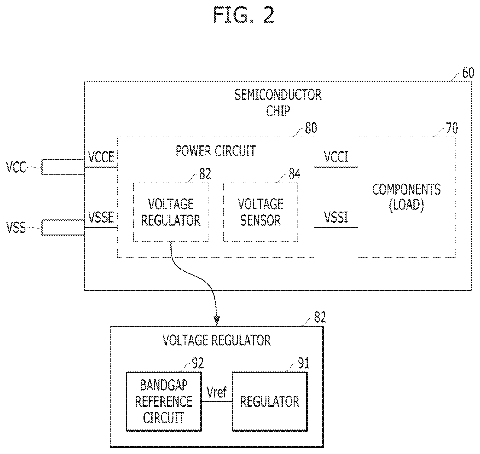 Patent US11774997 Figure 2 – Semiconductor device for generating a reference current or voltage in various temperatures