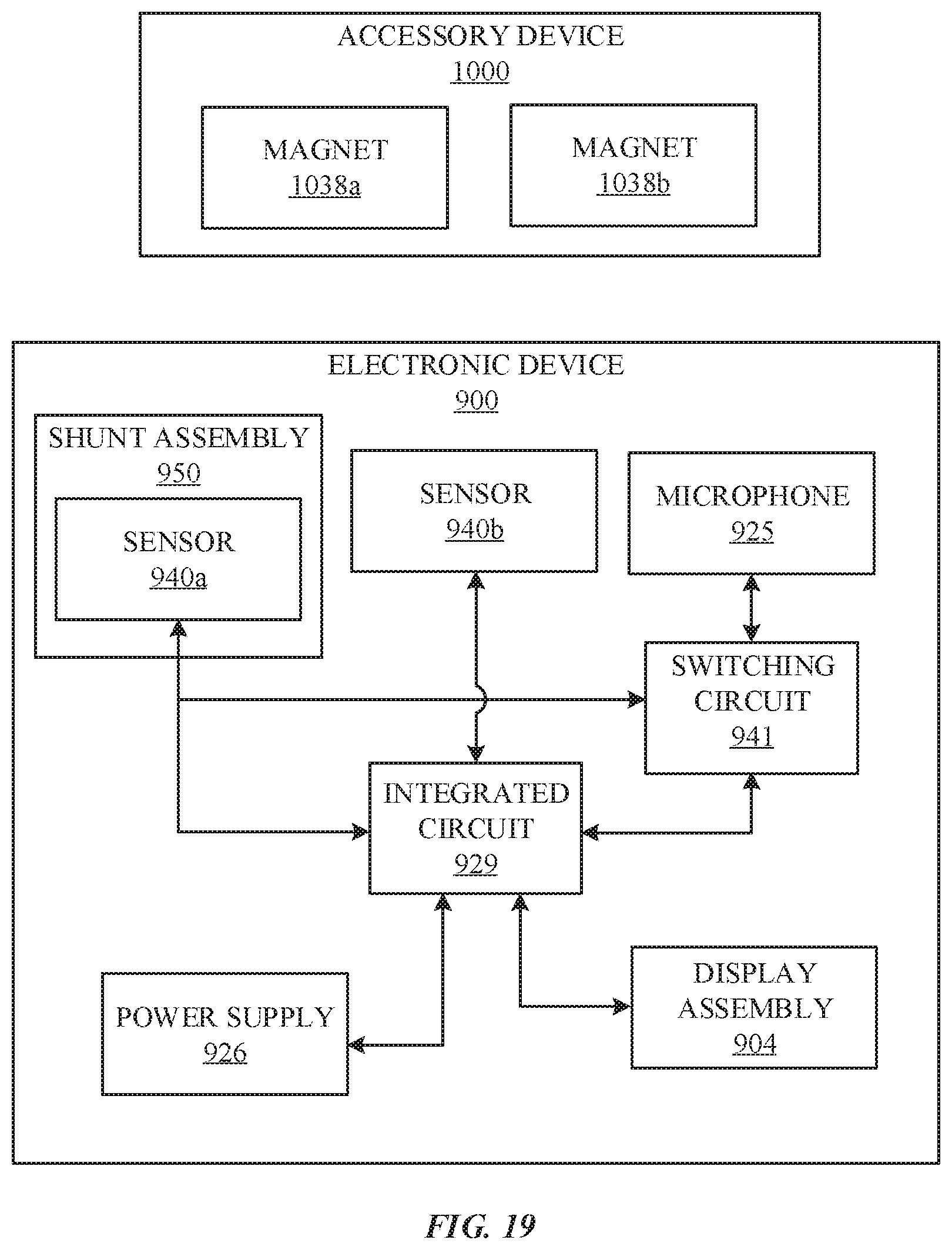 Patent US11775006 Figure 16 – Electronic device with magnetic field sensor design for detection of multiple accessories
