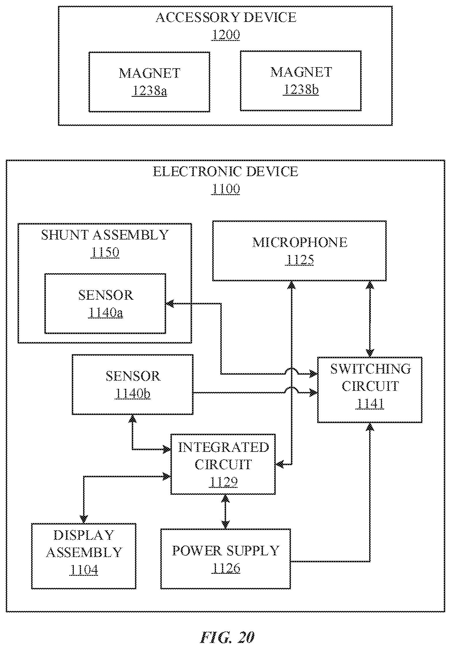 Patent US11775006 Figure 17 – Electronic device with magnetic field sensor design for detection of multiple accessories