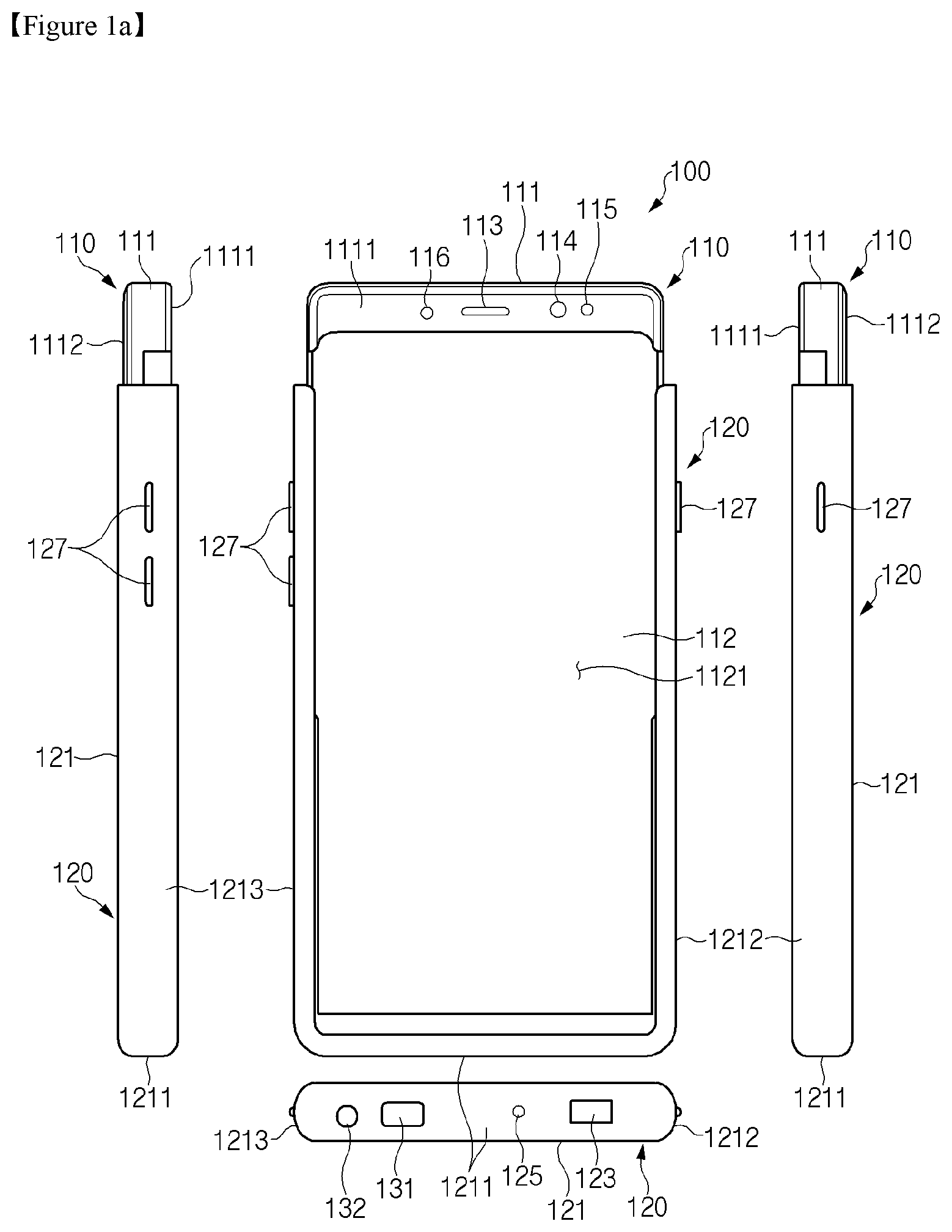 Patent US11775013 Figure 1 – Flexible display and electronic device having same