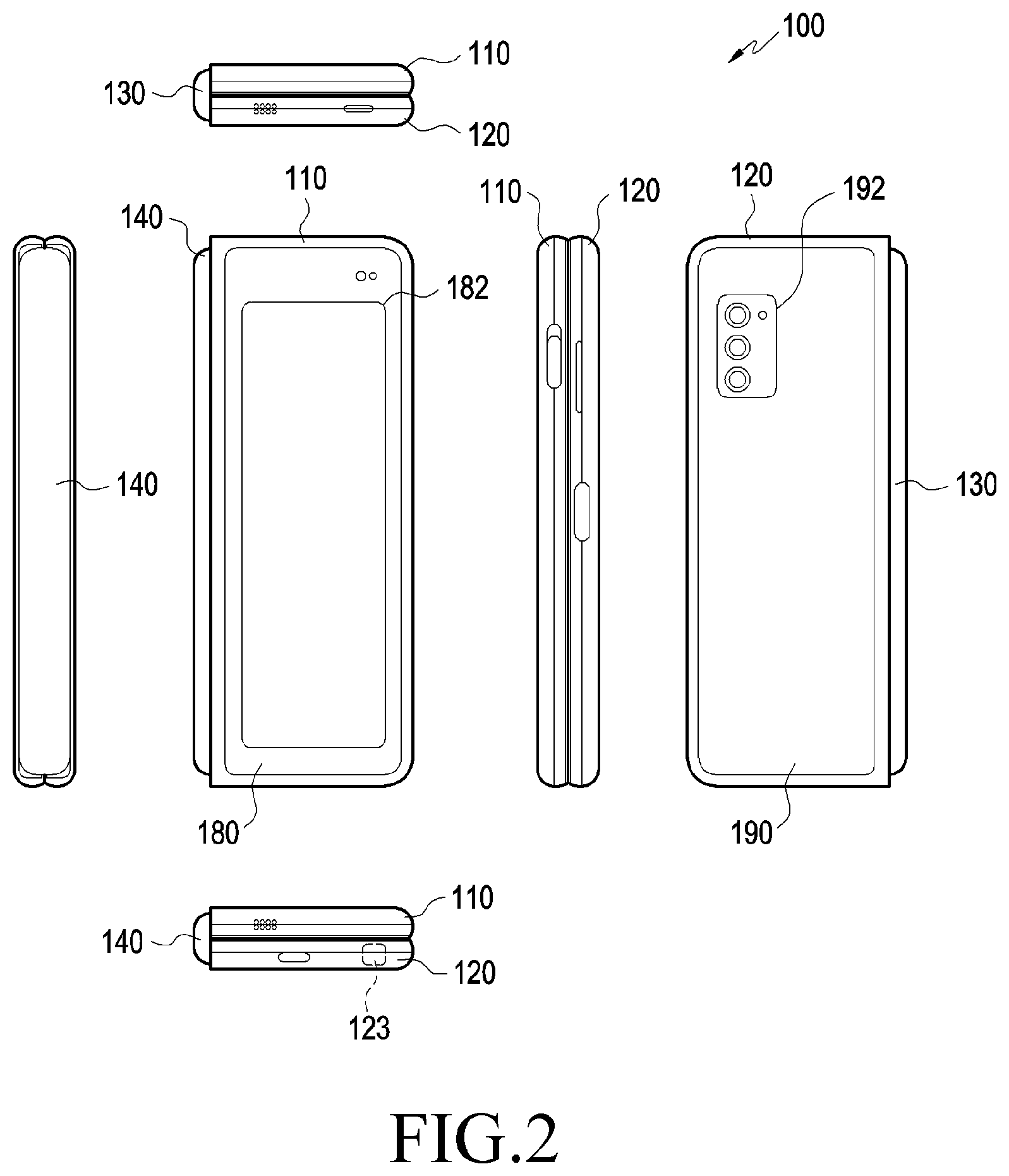 Patent US11775015 Figure 2 – Electronic device including flexible printed circuit board